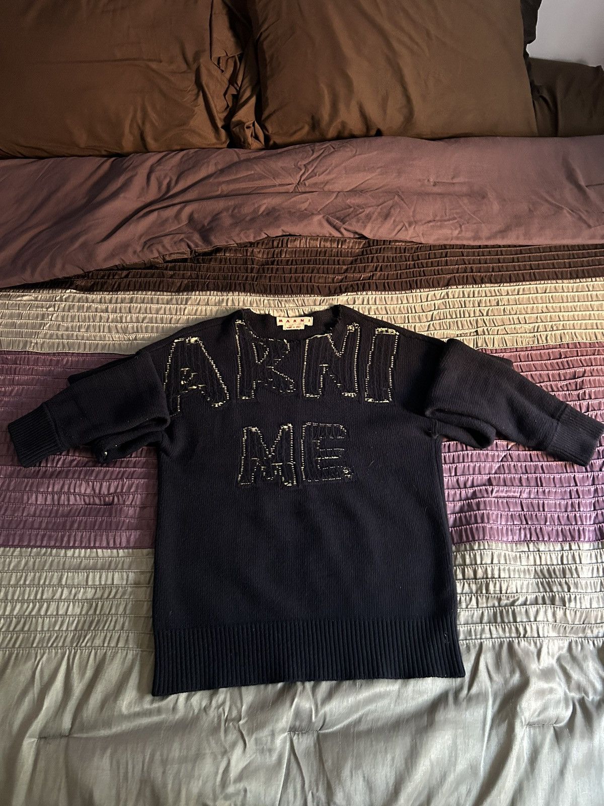 Marni ‘Marni On Me’ Navy Blue Knit Sweater Size US M / EU 48-50 / 2 - 2 Thumbnail
