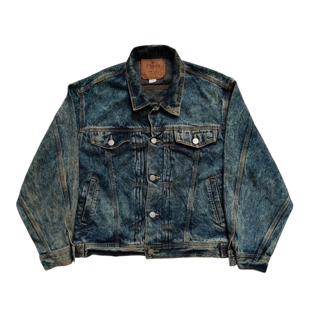 Edwin Edwin acid wash pleated denim jackets Size US M / EU 48-50 / 2 - 3 Thumbnail