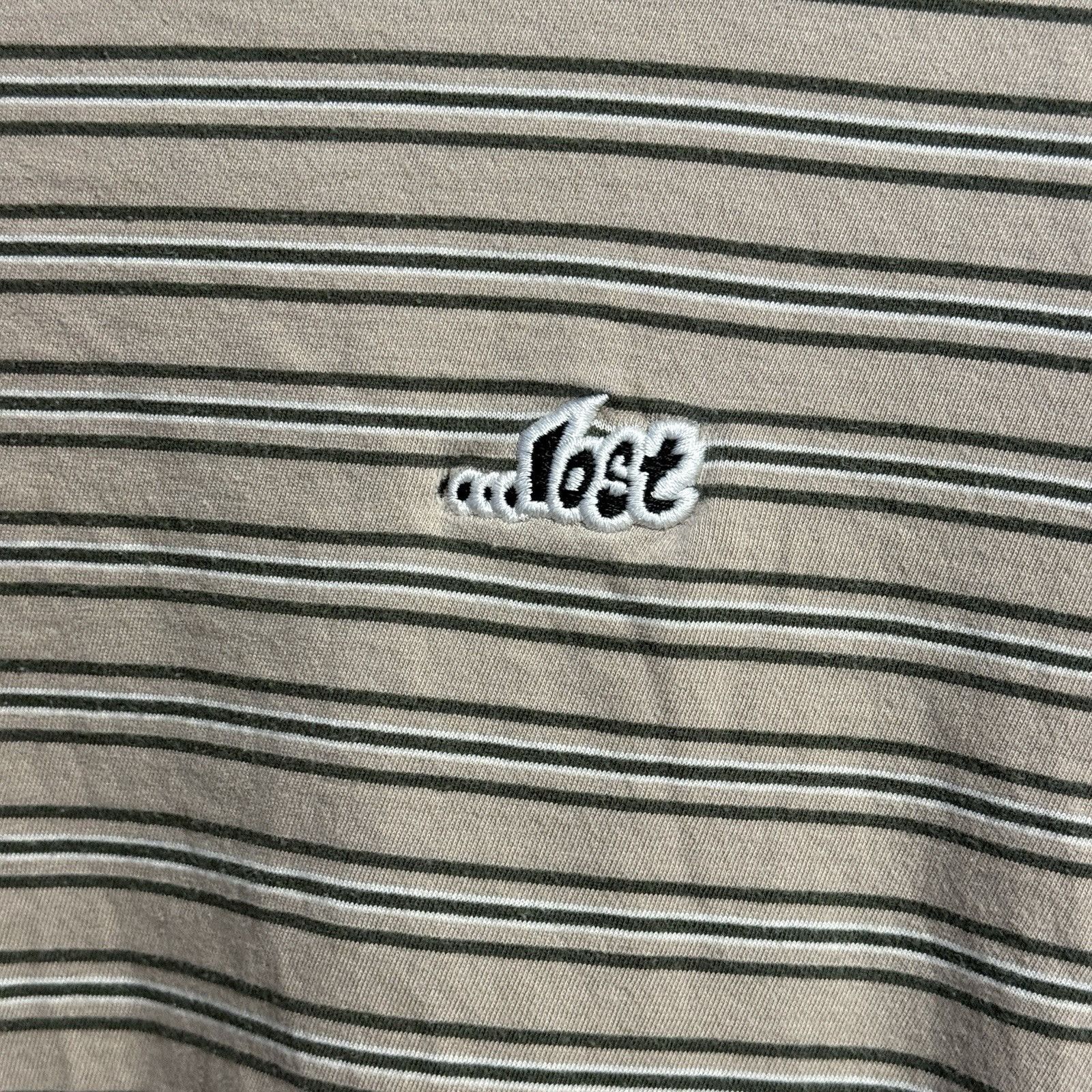 Lost Enterprises Lost Enterprises T Shirt Mens Large 21x24.5 Beige Striped Sk Size US L / EU 52-54 / 3 - 5 Thumbnail