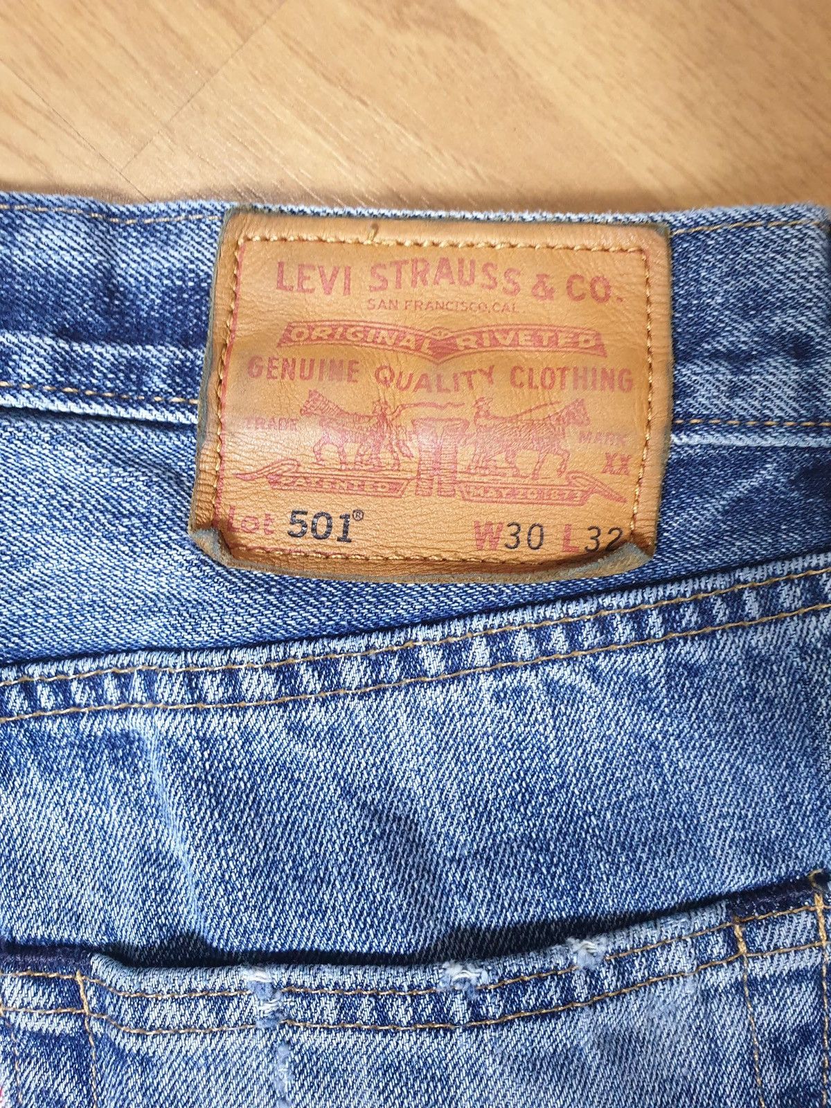 Levi's Levis 501 Big E Distressed Grunge Rock Distressed Jeans Size US 30 / EU 46 - 6 Thumbnail