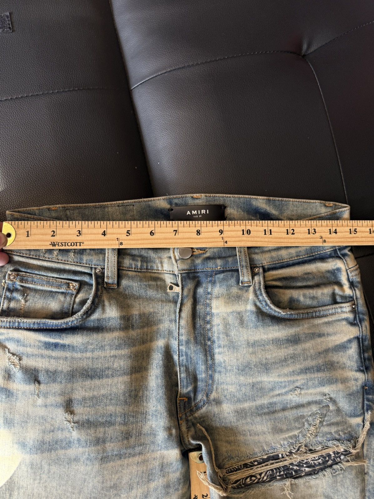 Amiri Amiri Blue Jeans Blue Bandanna Patch Size 30 Flawless 🧼 Size US 30 / EU 46 - 19 Thumbnail