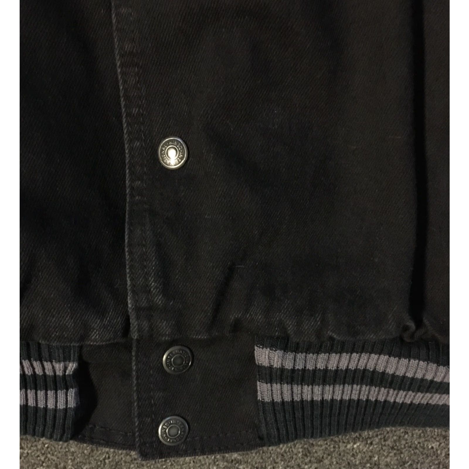 Denime VINTAGE Construction Denim Bomber Jacket XL Black 90s Grunge Biker Trucker Punk Motorcycle Men Jacket Size US XL / EU 56 / 4 - 5 Thumbnail