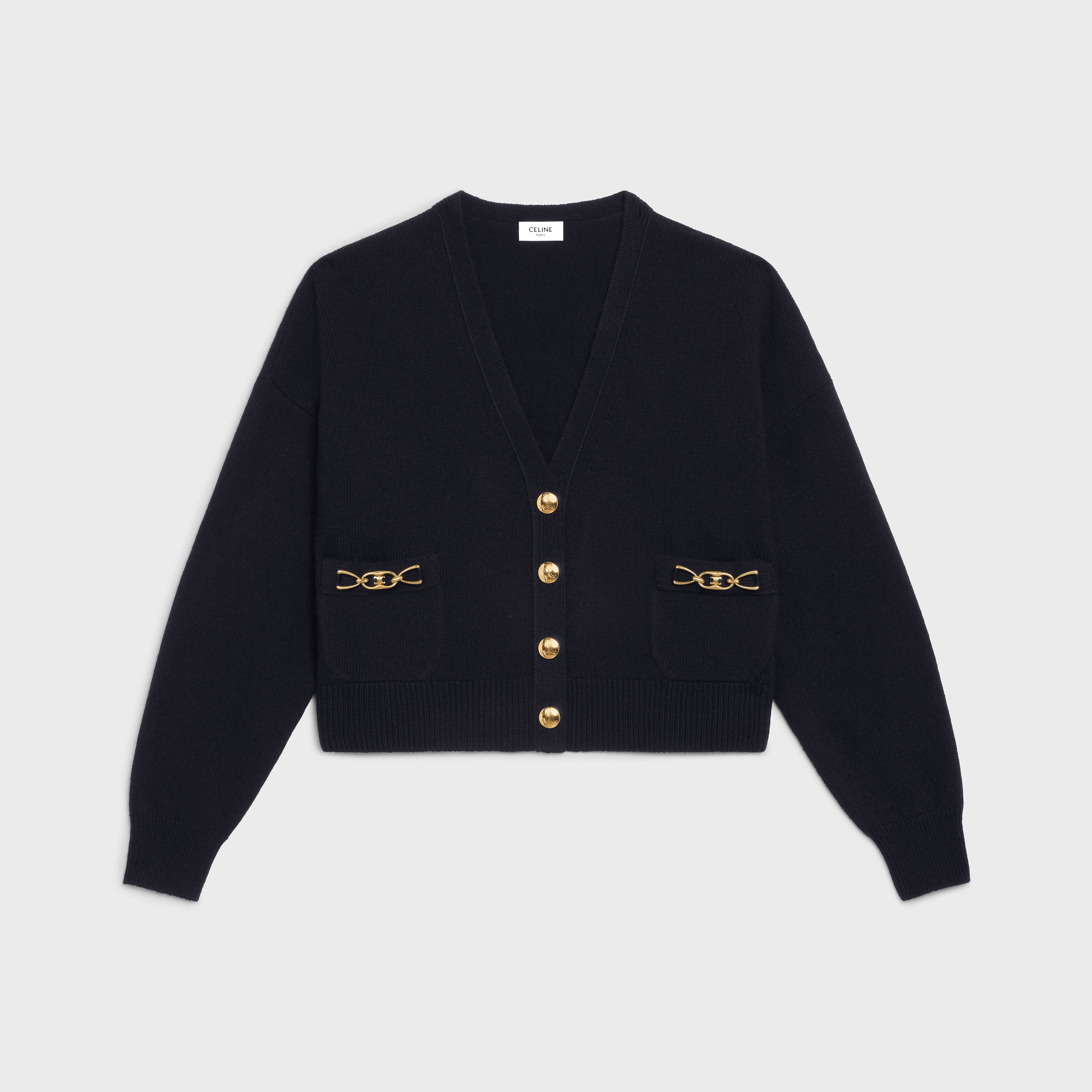 Celine CARDIGAN WITH GOURMETTE IN HERITAGE CASHMERE Size S / US 4 / IT 40 - 1 Thumbnail