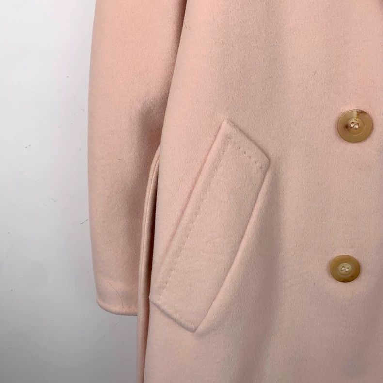 Max Mara Max Mara 101801 Pink wool lapel double-breasted coat Size XXS / US 00 / IT 34 - 4 Thumbnail