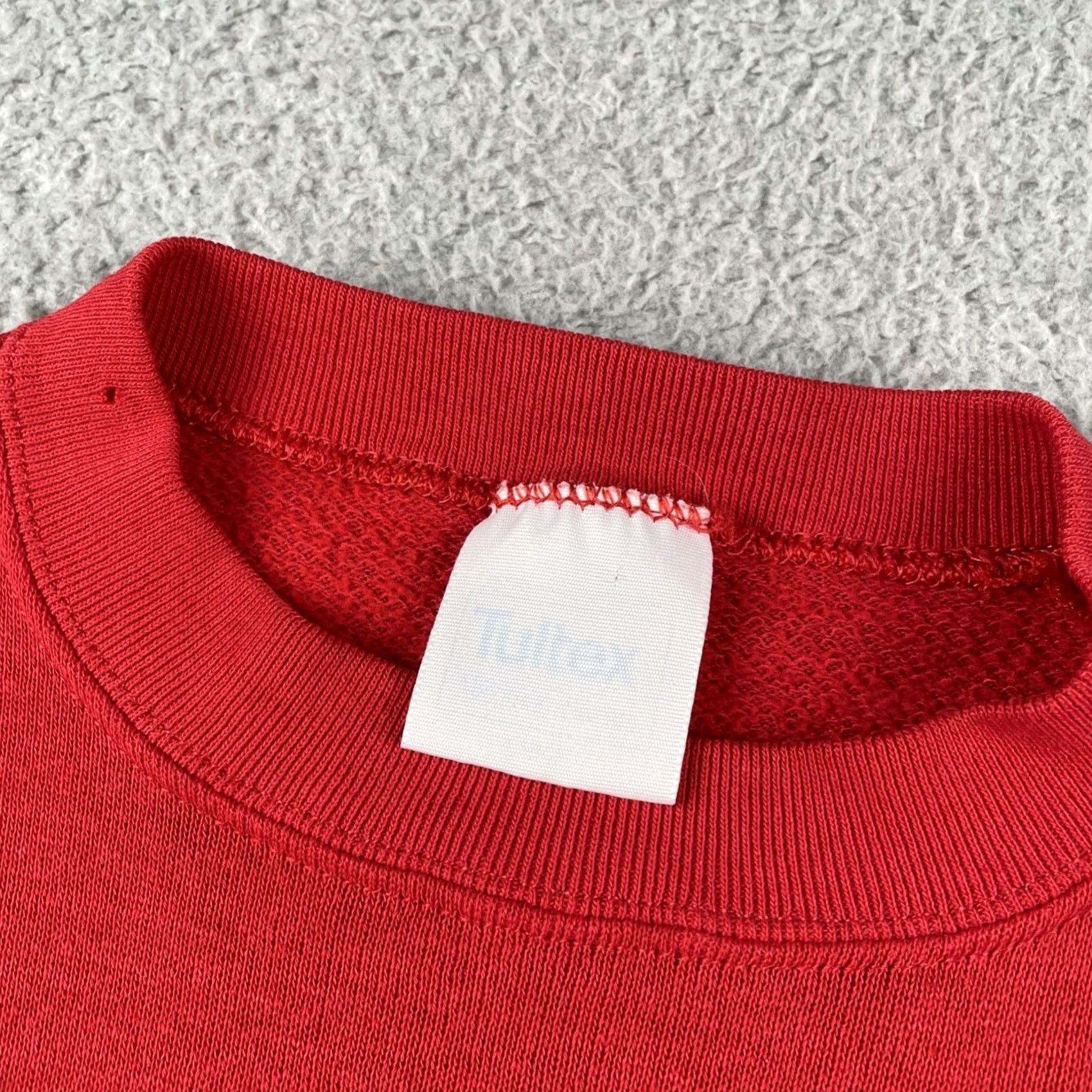 Tultex VINTAGE Tultex Sweatshirt Mens Large Red Crew Neck Pullover 90s Knit Cotton Pull Over Casual Shirt Mens Size US L / EU 52-54 / 3 - 4 Thumbnail