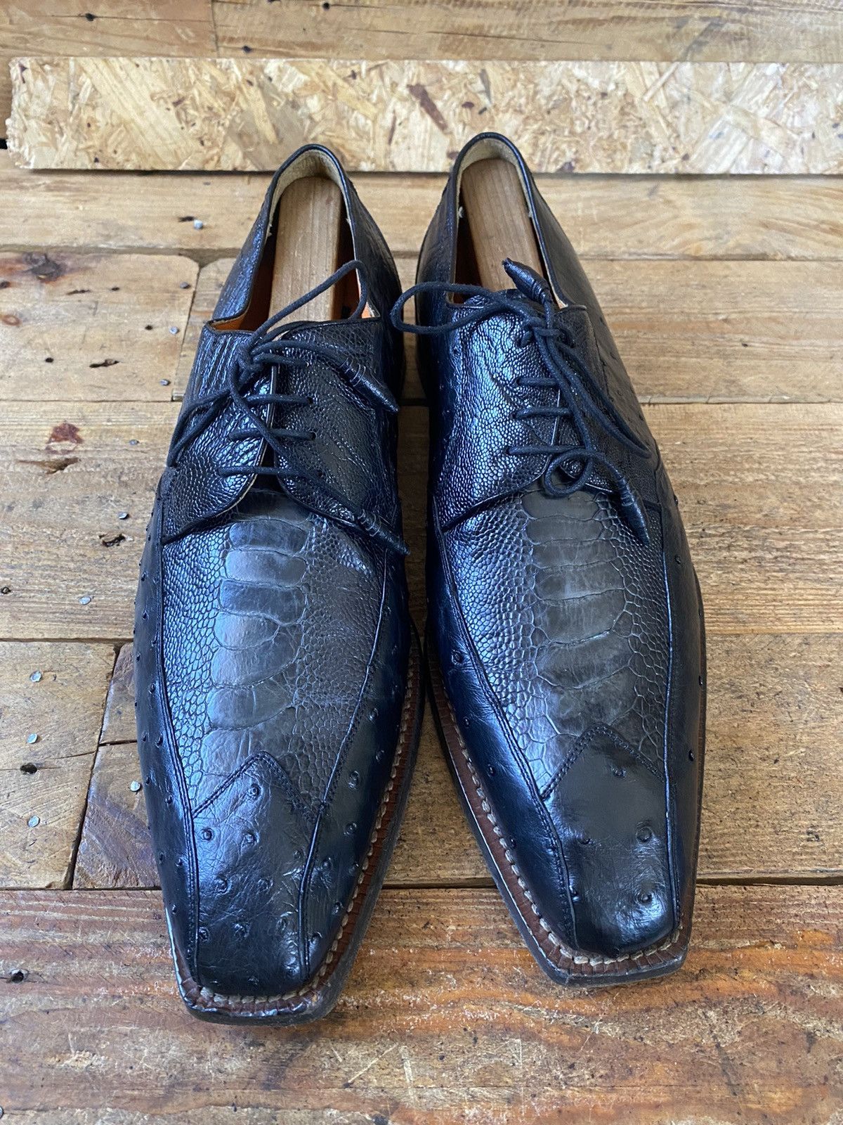 Designer × Mauri × Mezlan Mezlan lace up leather exotic ostrich skin Oxford shoeuk10.5 Size US 11 / EU 44 - 2 Thumbnail