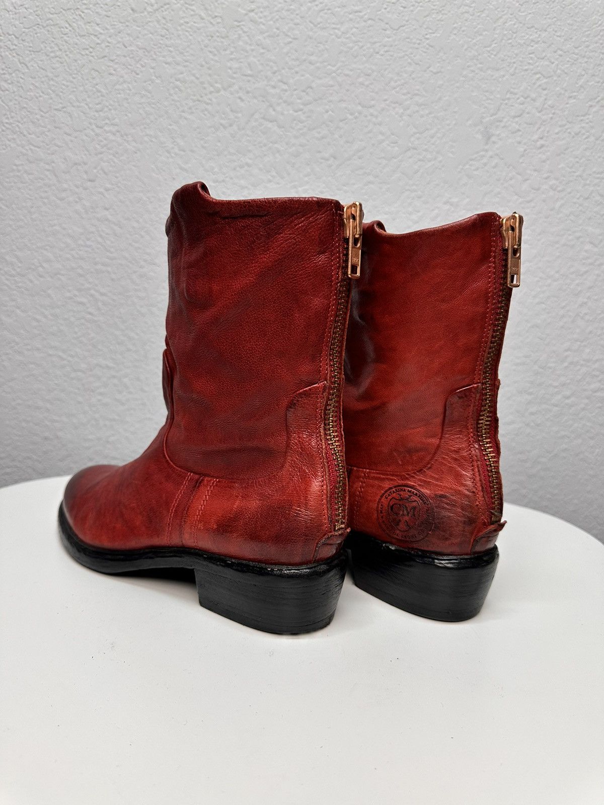 A.S.98 Vintage Italian AS 98 Rick Owens Style Leather Biker Boots Size US 9 / IT 39 - 4 Thumbnail