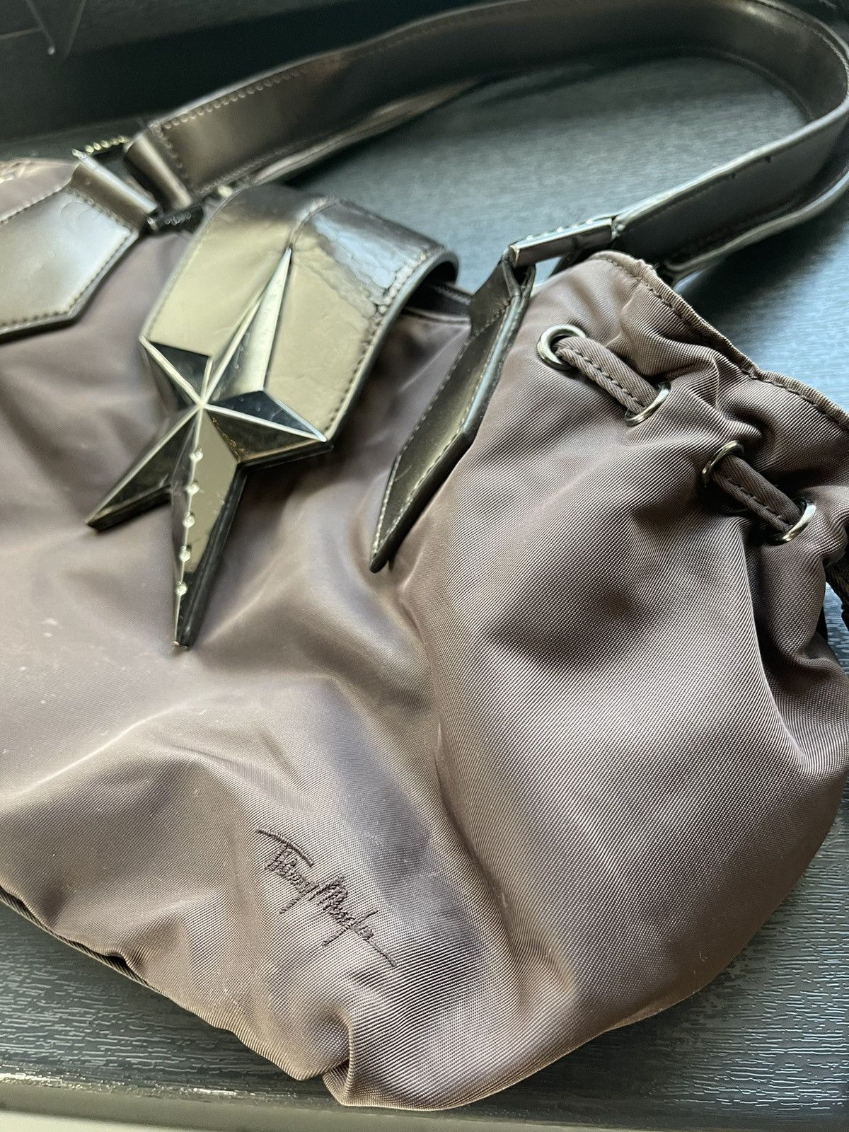 Designer × Thierry Mugler × Vintage Vintage Thierry Mugler brown star nylon bag Size ONE SIZE - 10 Thumbnail