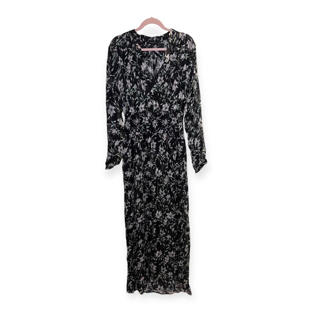 Rag & Bone Rag & Bone Calista Metallic Floral-Print Chiffon Maxi Dress Size M / US 6-8 / IT 42-44 - 4 Thumbnail