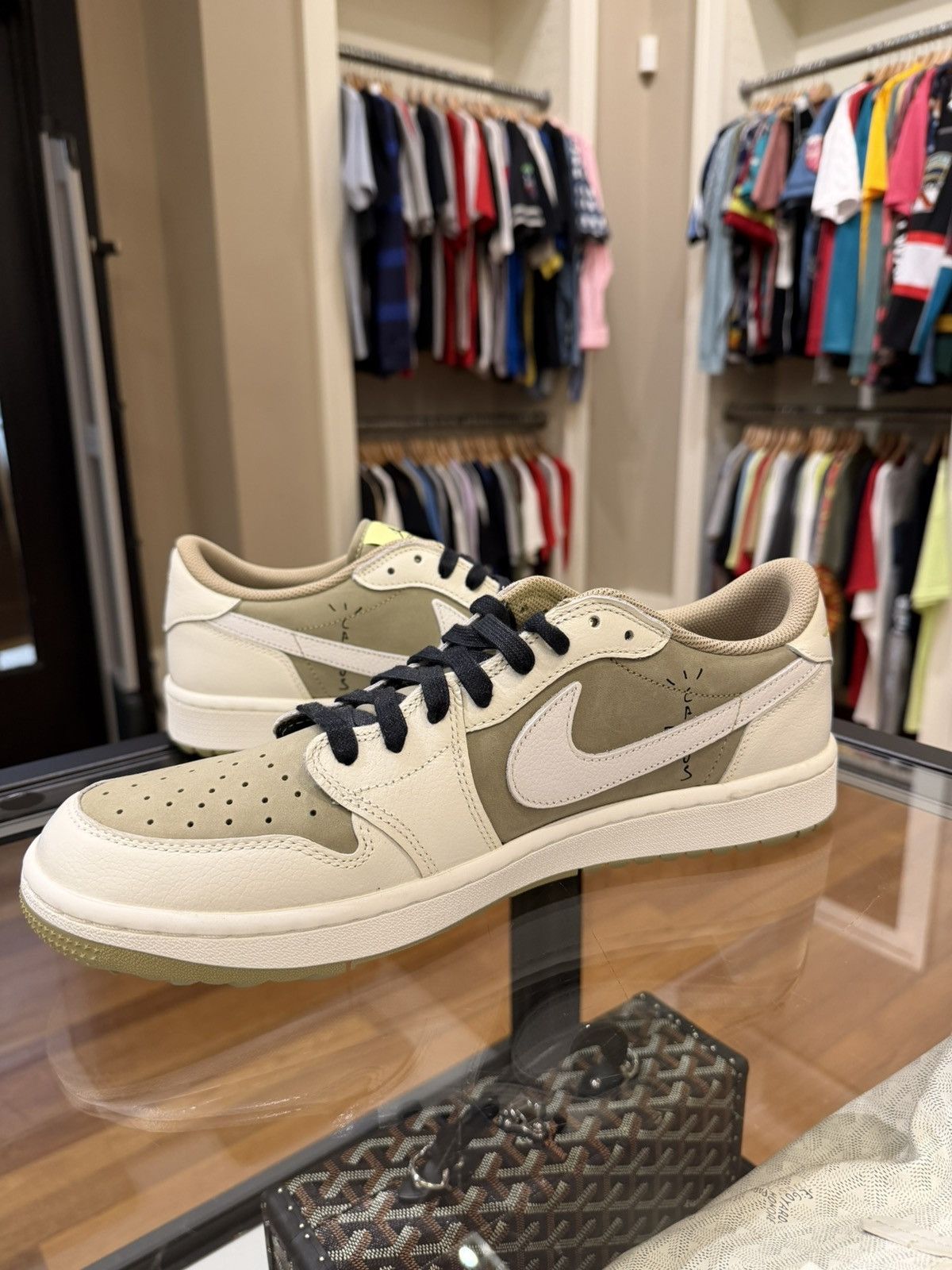 Jordan Brand × Travis Scott Travis Scott x Jordan 1 Retro Low Golf ‘Neutral Olive’ Size US 12.5 / EU 45-46 - 2 Thumbnail