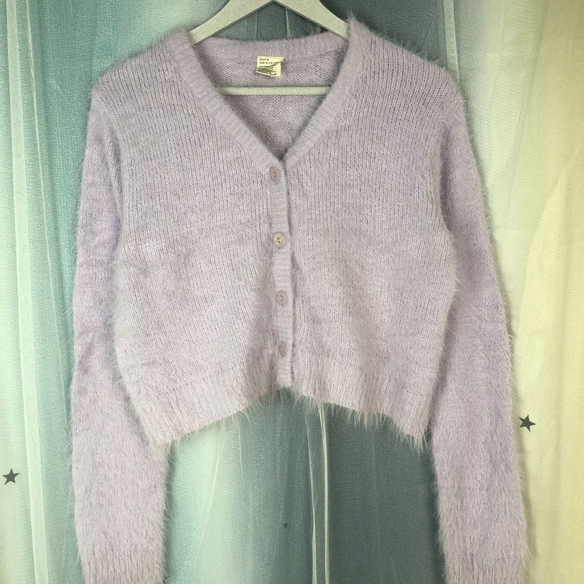 Aran Isles Knitwear × Homespun Knitwear × Japanese Brand Zootie Des Sucettes Purple Mohair Cardigan #908 Size M / US 6-8 / IT 42-44 - 3 Thumbnail