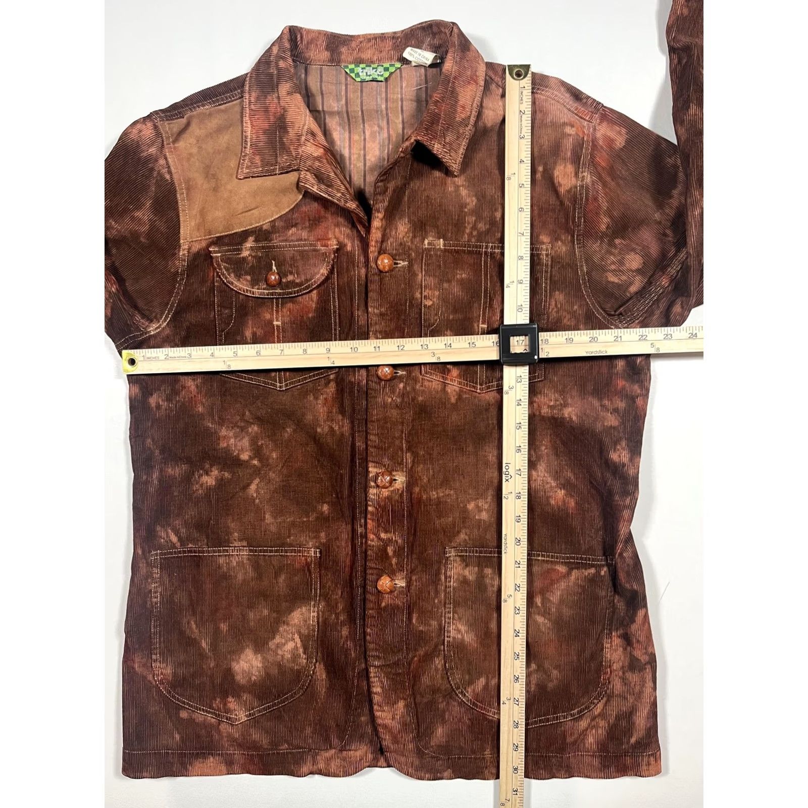 Vintage Triko Jacket Mens XL Brown Corduroy Western Military Embroidered Back Eagle Size US XL / EU 56 / 4 - 7 Thumbnail