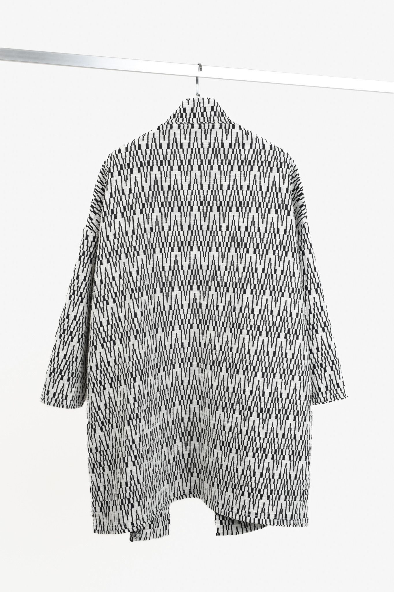 Other Ayrtight Black and White Duster Coat Size L / US 10 / IT 46 - 2 Thumbnail
