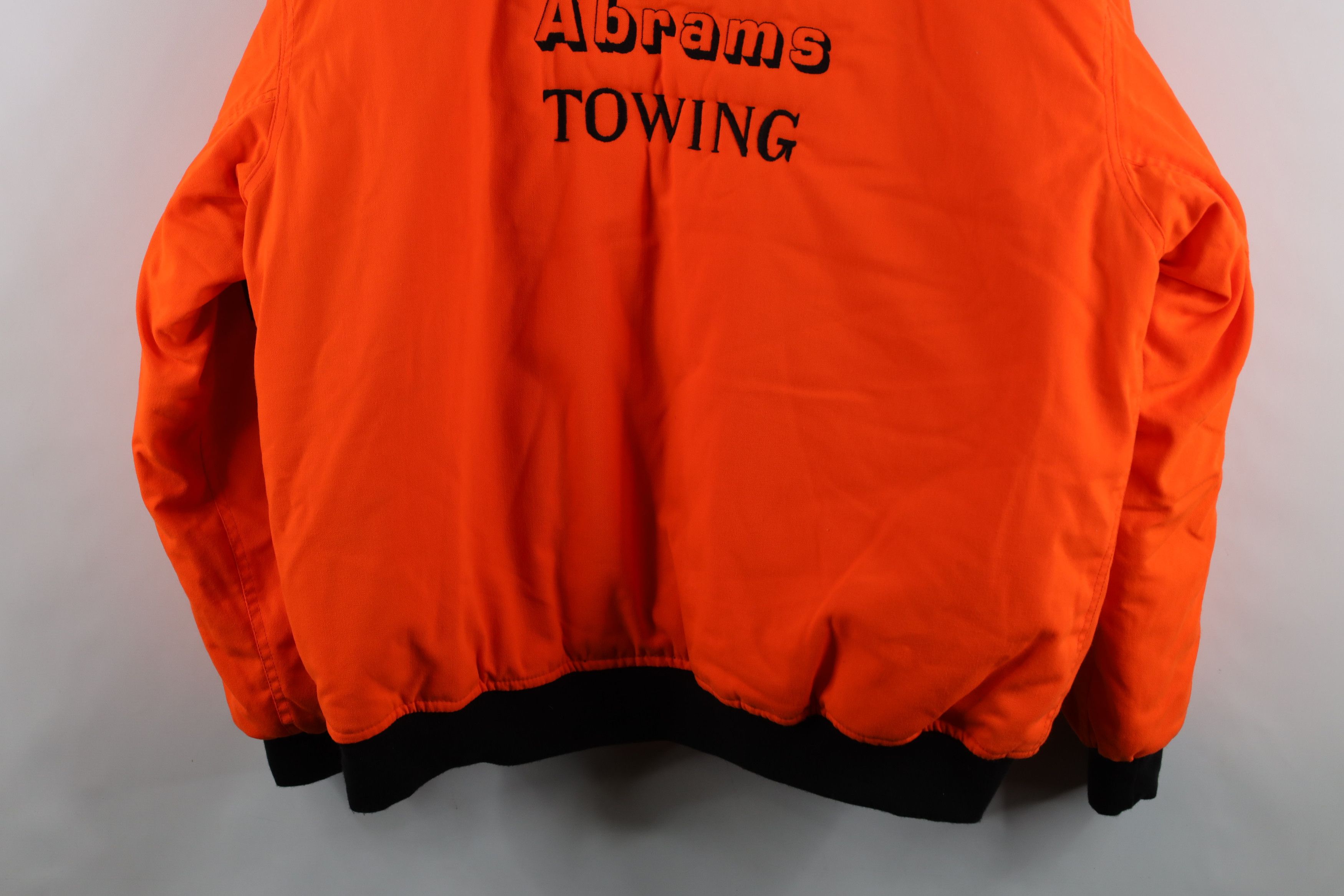Vintage Vintage 90s Abrams Towing Quilted Bomber Jacket Blaze Orange Size US XL / EU 56 / 4 - 16 Thumbnail
