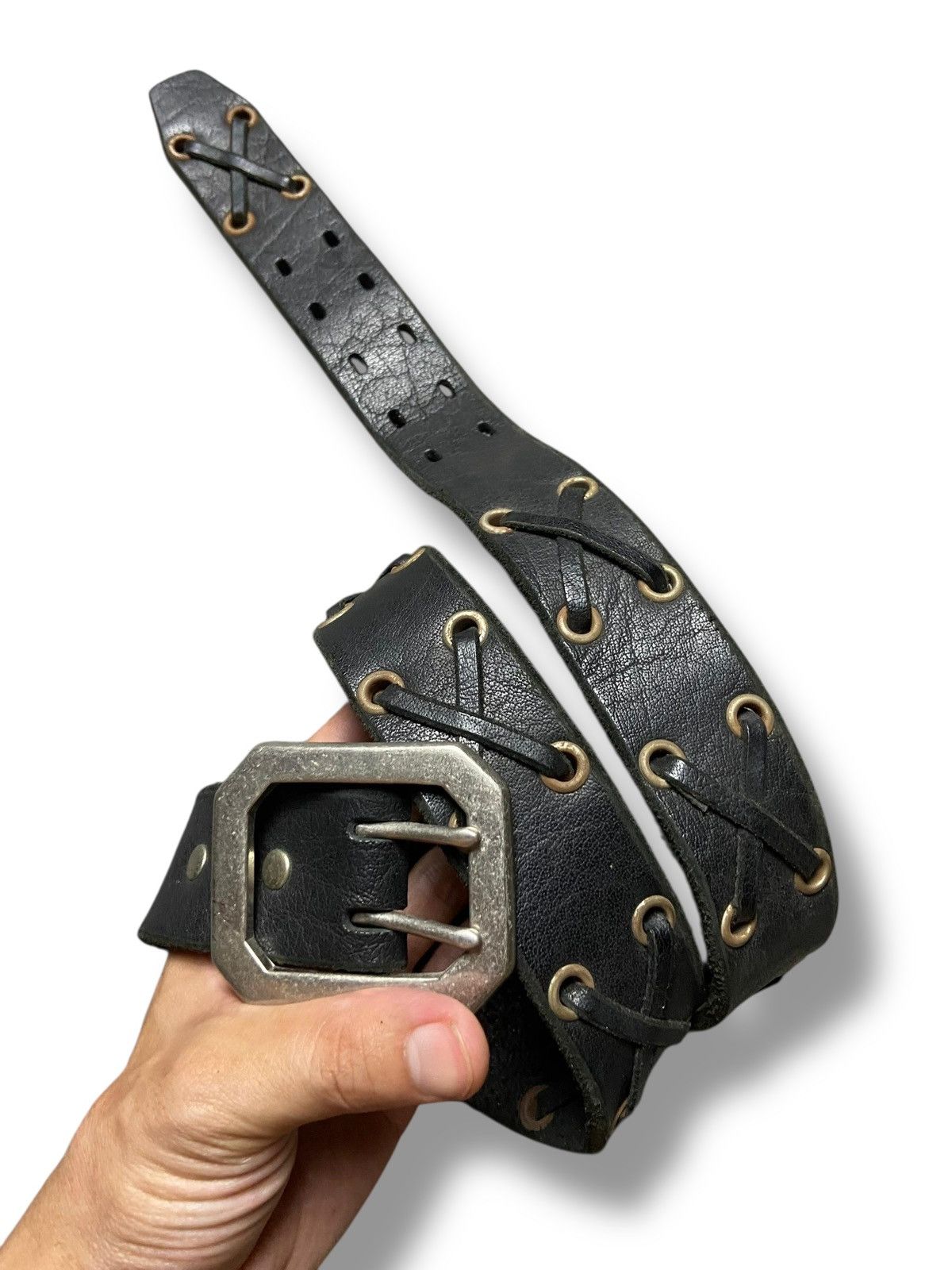 Japanese Brand Japanese Brand Rock & Roll Punk Leather Belt (142) Size 42 - 1 Thumbnail