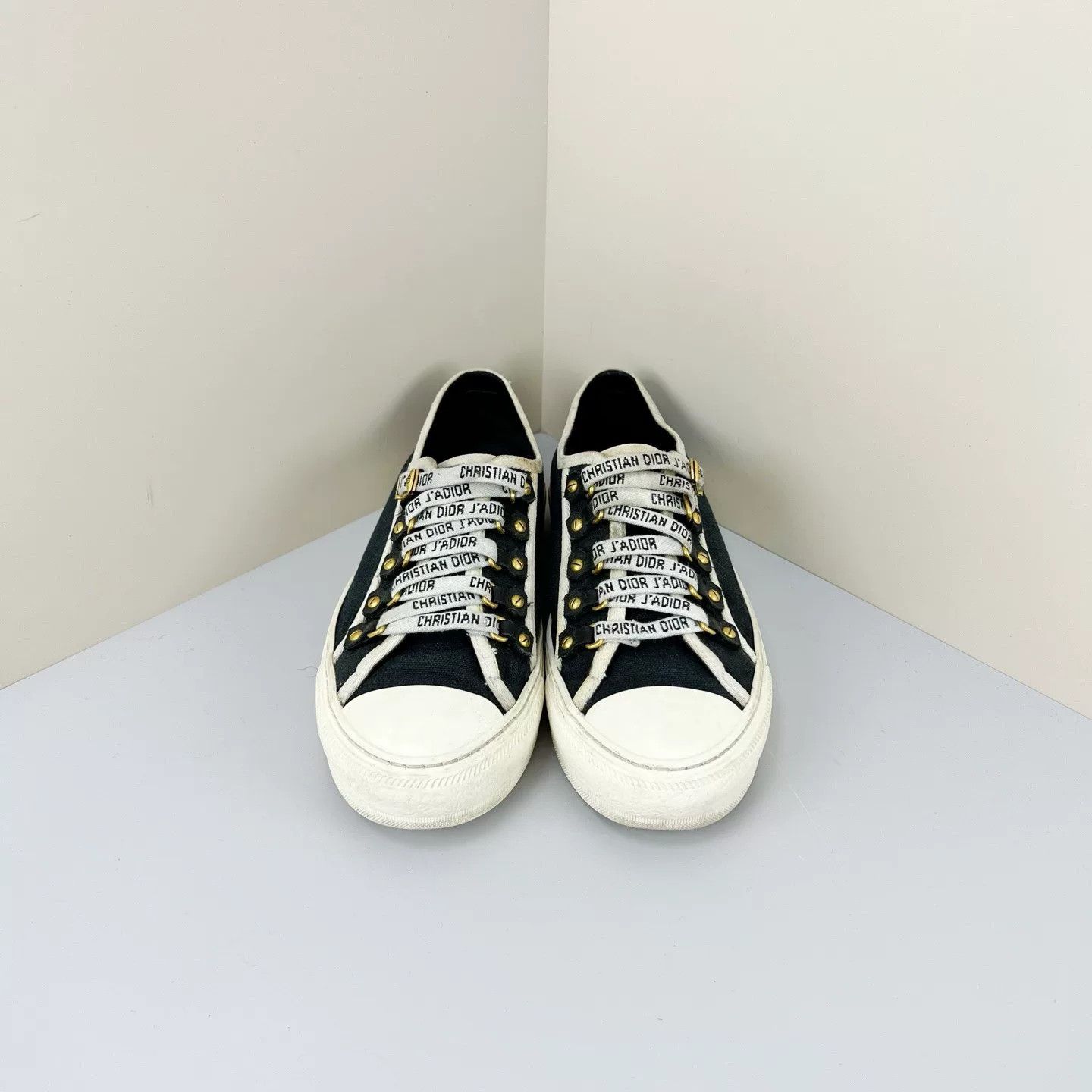 Dior Dior Embroidered Slogan Canvas Sneakers Size US 5.5 / IT 35.5 - 1 Thumbnail
