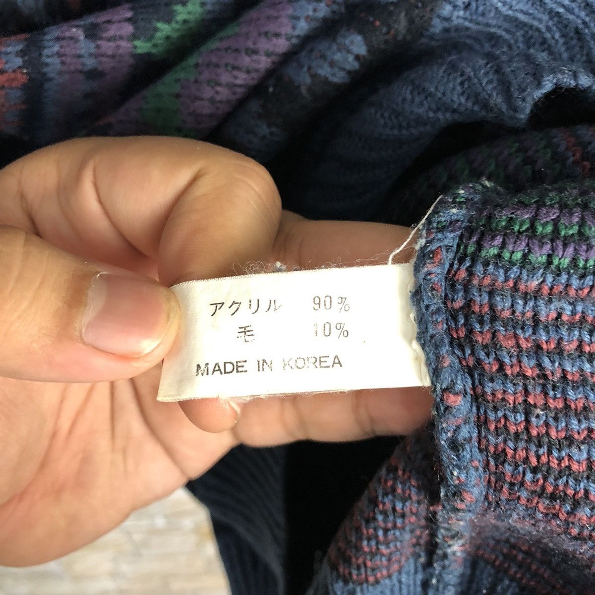 Homespun Knitwear Lythema vintage art sweatshirt Blue Knitwear #A1094 Size US L / EU 52-54 / 3 - 13 Thumbnail