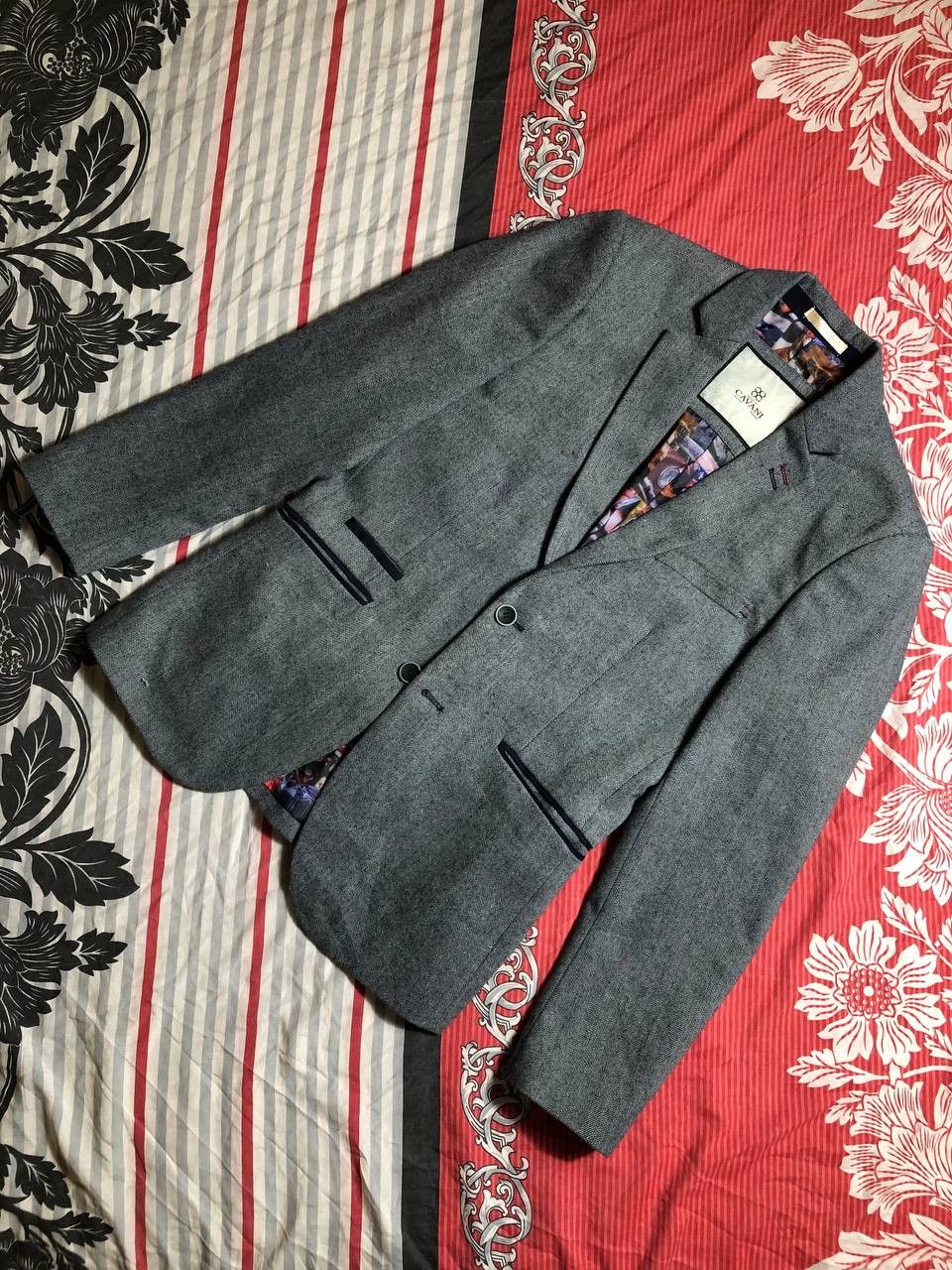 Vintage Blazer Sports Coat Jacket - w Light Chalkstripe Size 36R - 4 Thumbnail