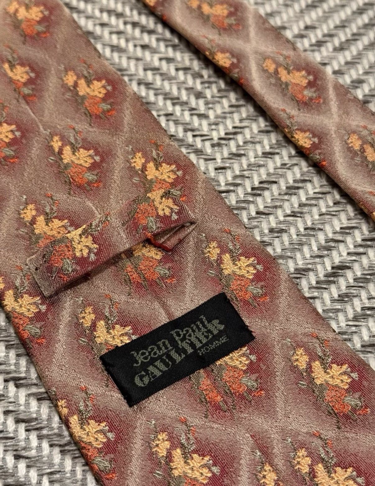 Jean Paul Gaultier Jean Paul Gaultier Diamond Floral Bouquet Print Tie K24 Size ONE SIZE - 5 Thumbnail