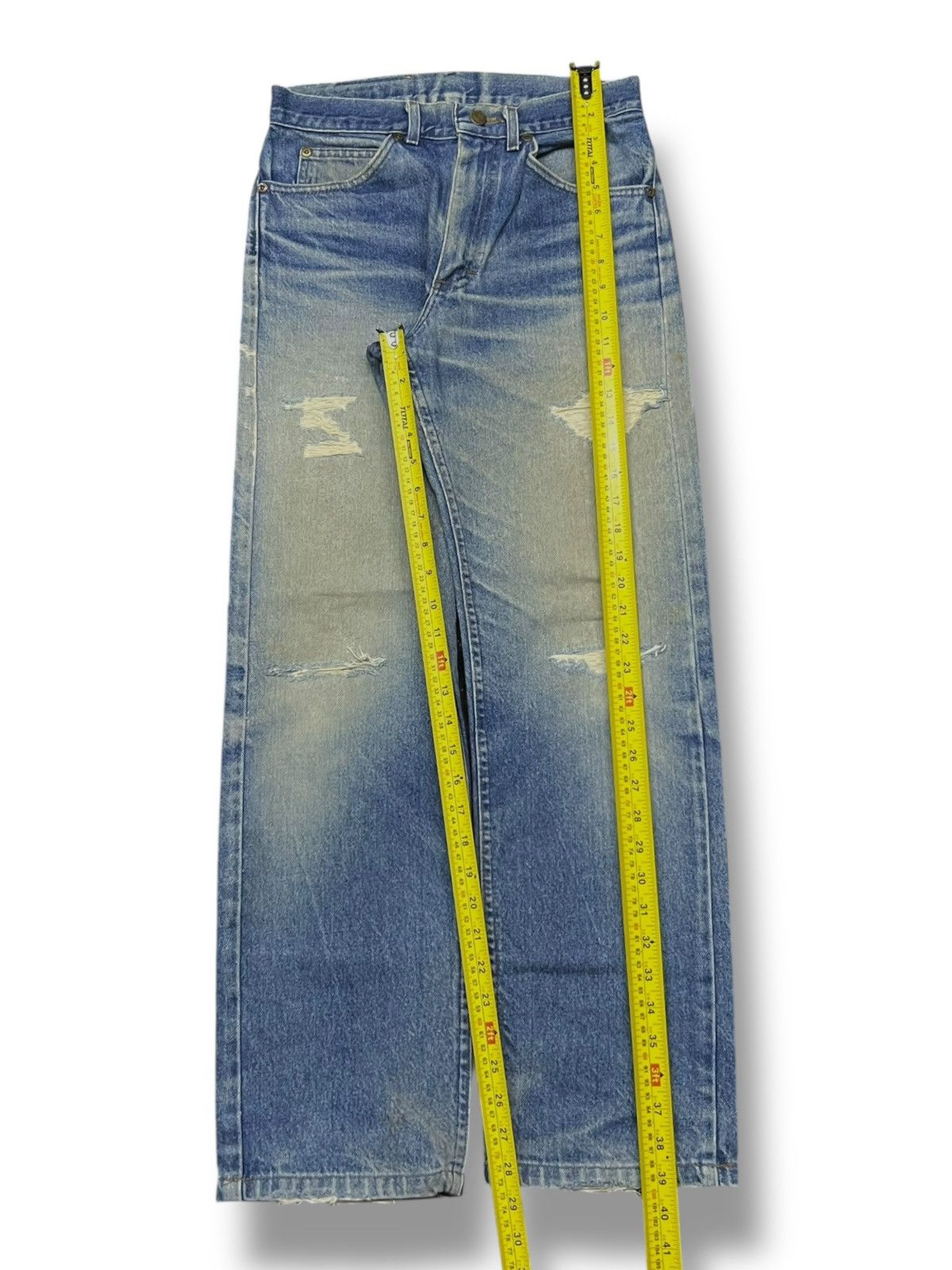 Lee Vintage 80s Lee Riders USA - Faded Wash, Distressed Denim Size US 28 / EU 44 - 15 Thumbnail