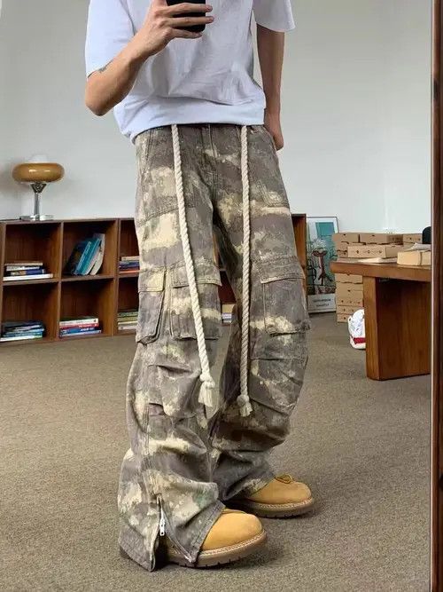 Japanese Brand × Vintage Vintage Camouflage Workwear Drawstring Casual Pants Size US 33 - 4 Thumbnail