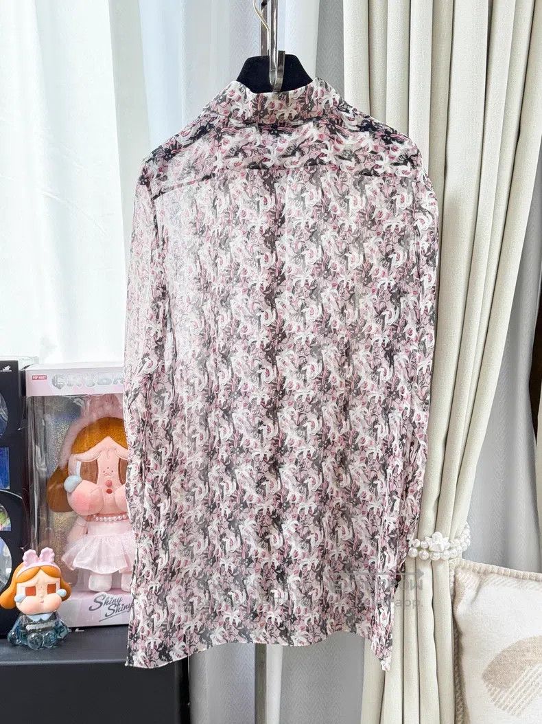 Chanel Chanel Lily pink full-print double C-print silk long-sleev Size XS / US 0-2 / IT 36-38 - 3 Thumbnail