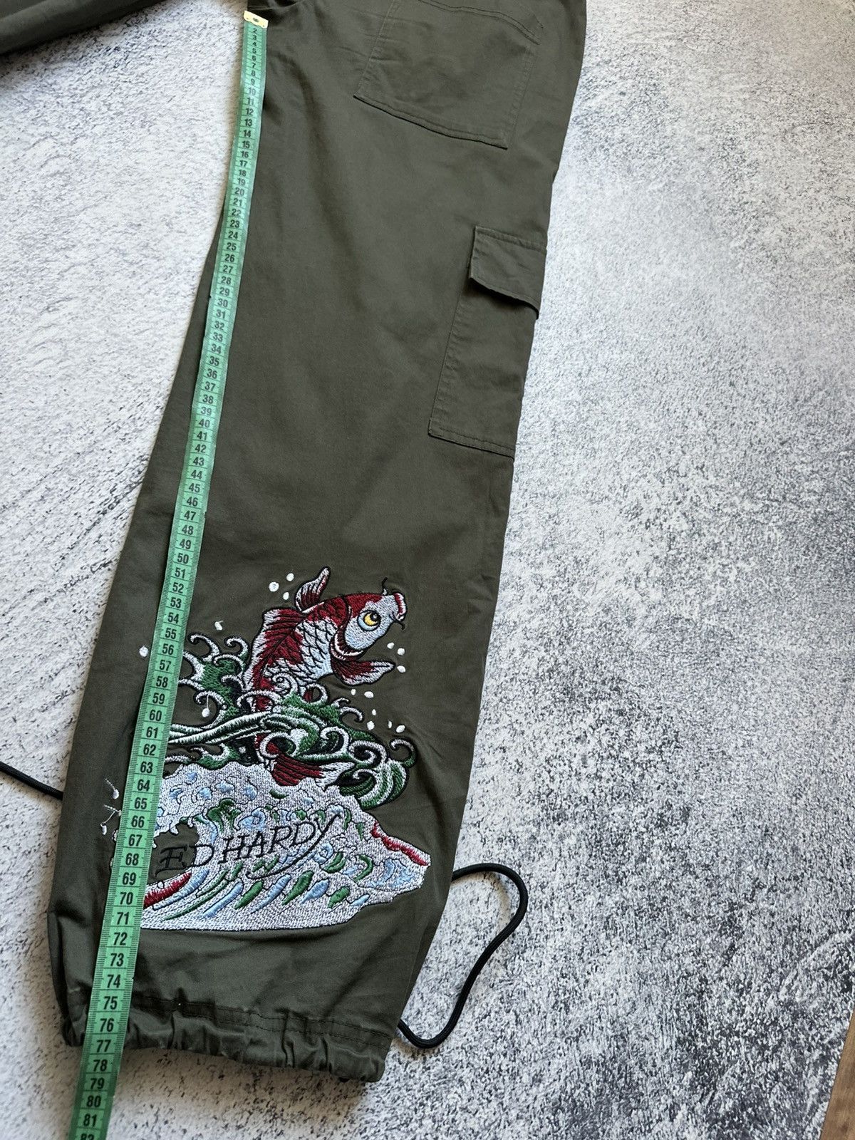 Ed Hardy ED HARDY JAPANESE EMBROIDERED PARACHUTE CARGO PANTS Sz XS Size 30" / US 8 / IT 44 - 15 Thumbnail
