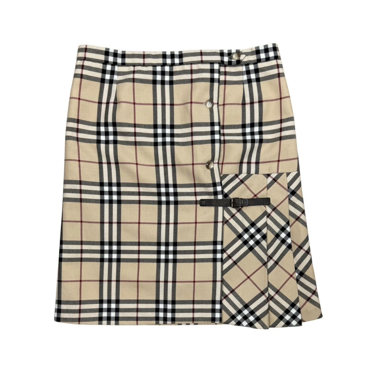 Burberry Burberry Check Skirt Wrap Full Checkered Leather Buckle Size 25" / US 0 / IT 36 - 11 Thumbnail