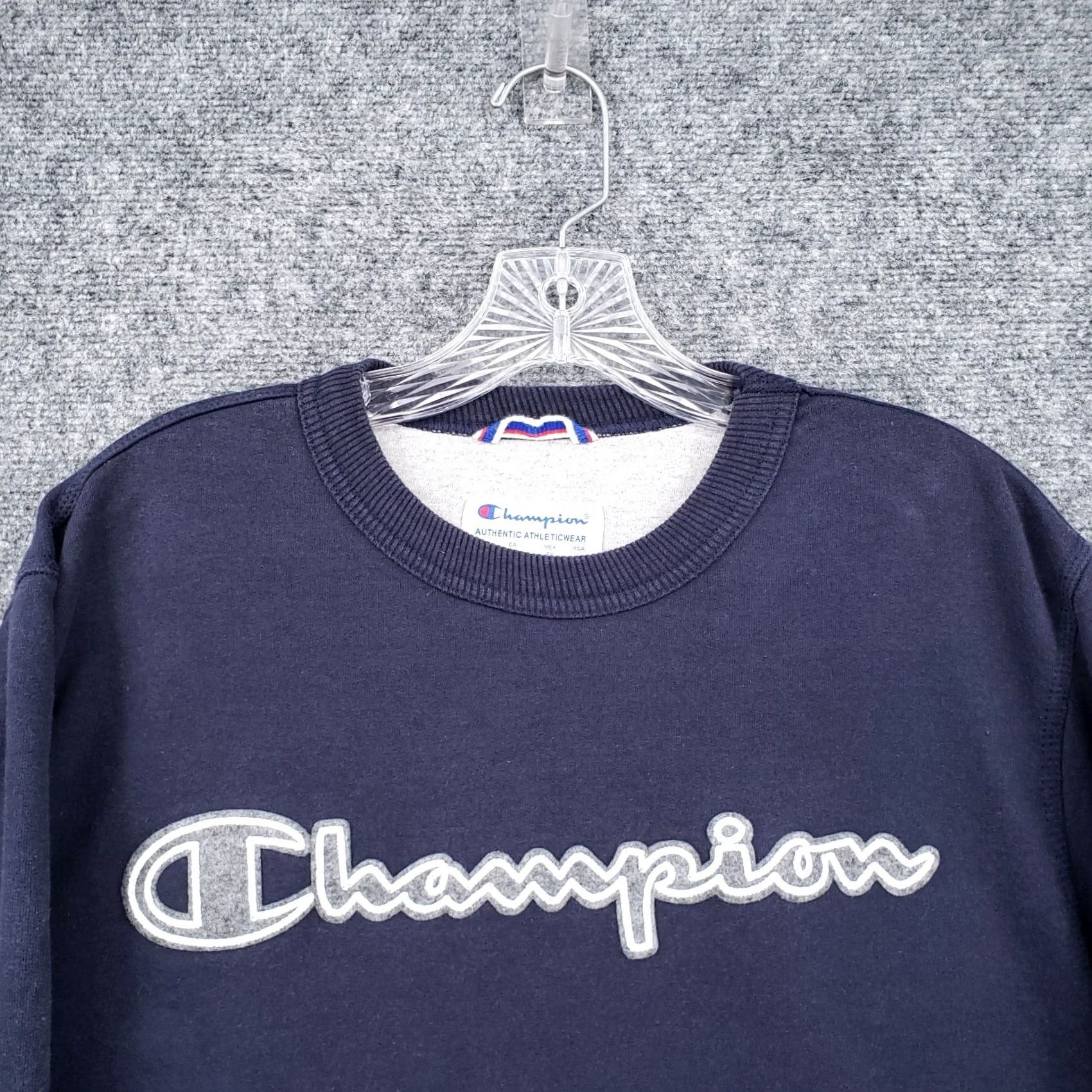 Champion Champion Sweatshirt Mens S Small Blue Crew Neck Pullover Fleece Spell Out Logo Size US S / EU 44-46 / 1 - 3 Thumbnail