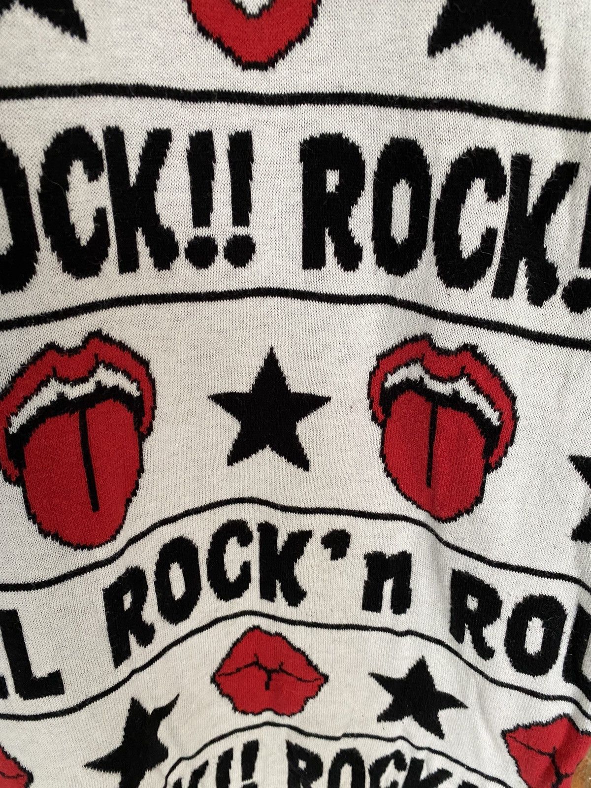 Japanese Brand Vtg Glad New Japan Intarsia Kiss, tongue ROCK!! Size M / US 6-8 / IT 42-44 - 9 Thumbnail