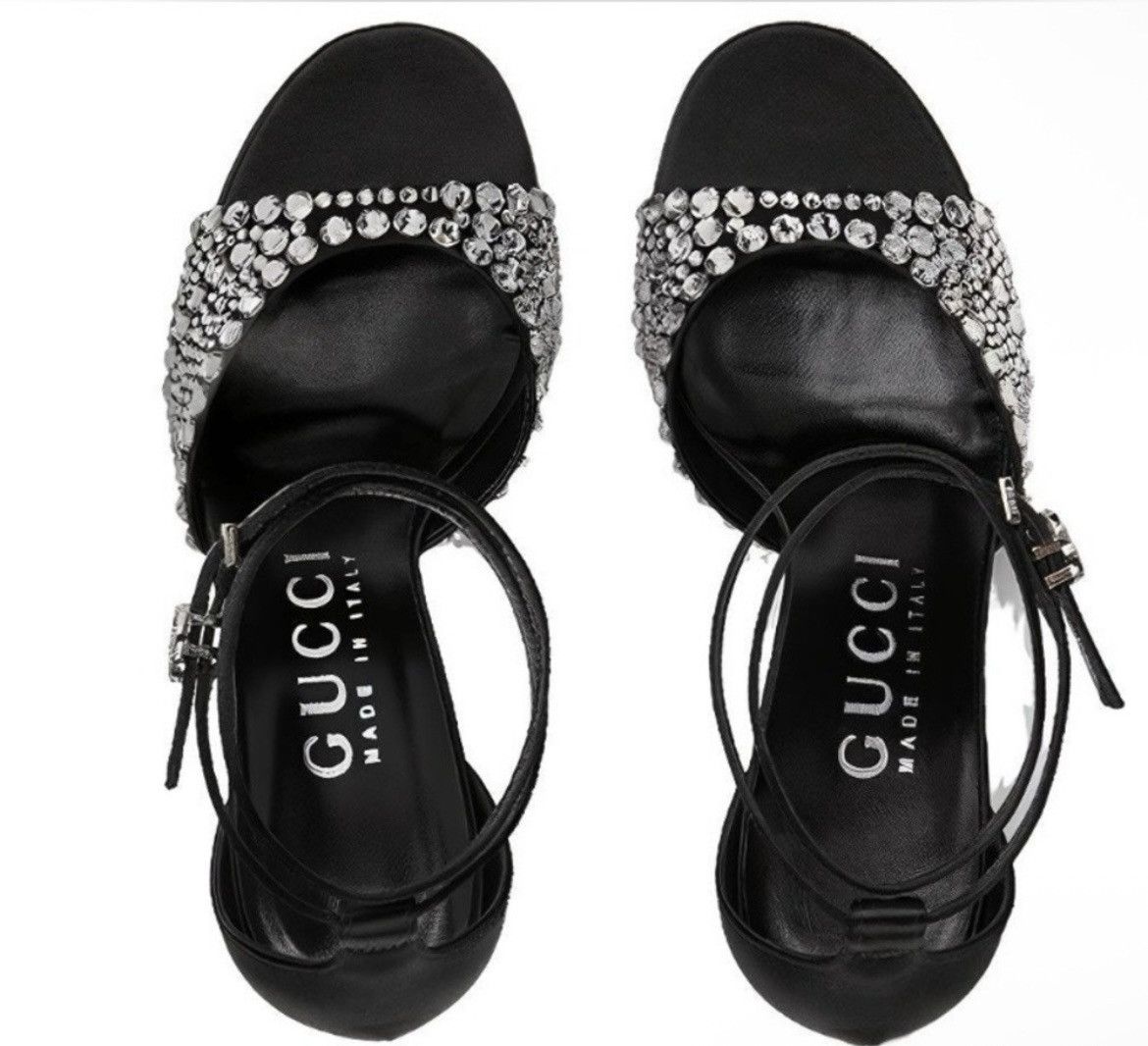 Gucci Gucci GG Crystal Satin Slide Raso Seta Malaga Kid Sandal Size US 6.5 / IT 36.5 - 3 Thumbnail