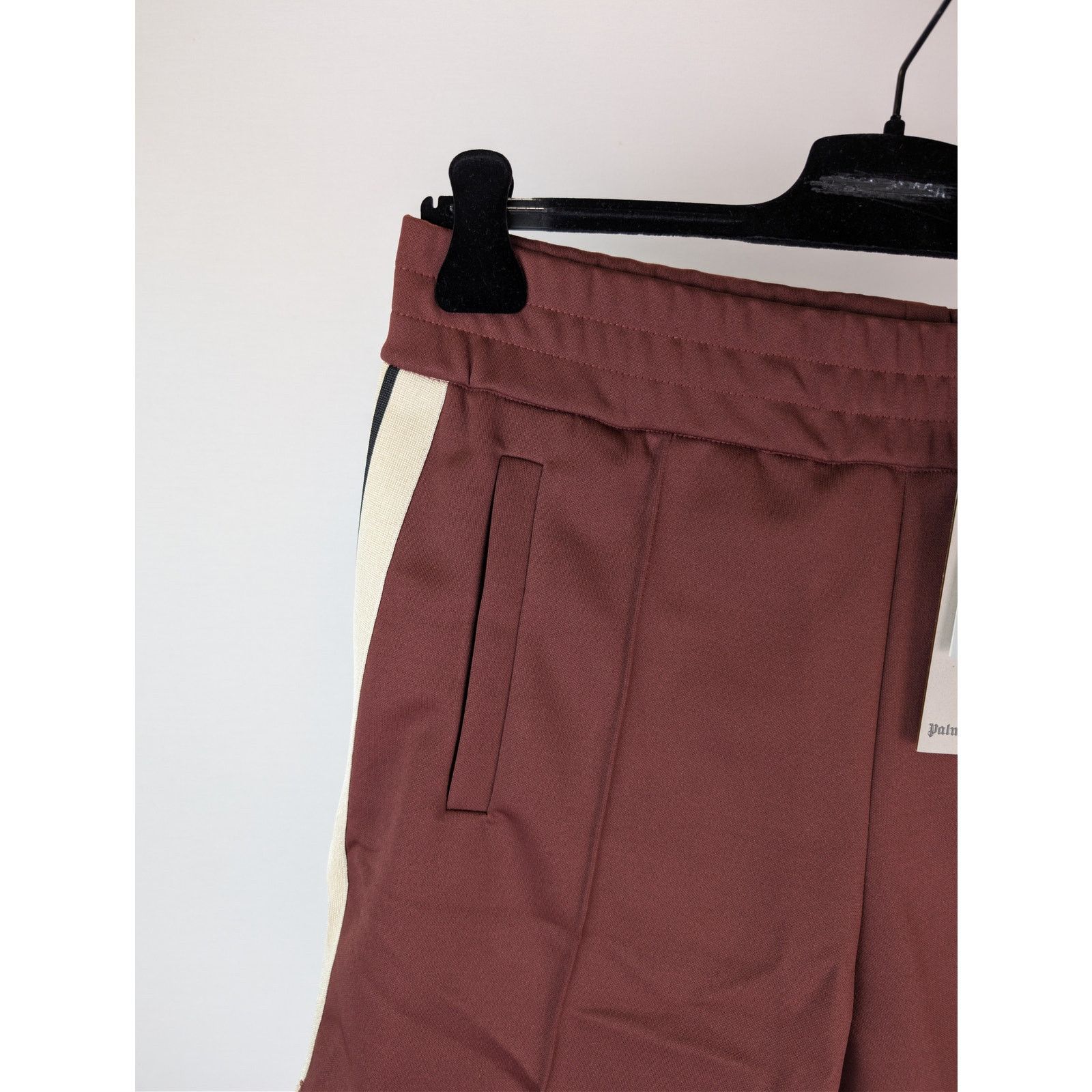 Palm Angels o1rshd1 Classic Logo Track Shorts in Burgundy / Off White Size US 34 / EU 50 - 6 Thumbnail
