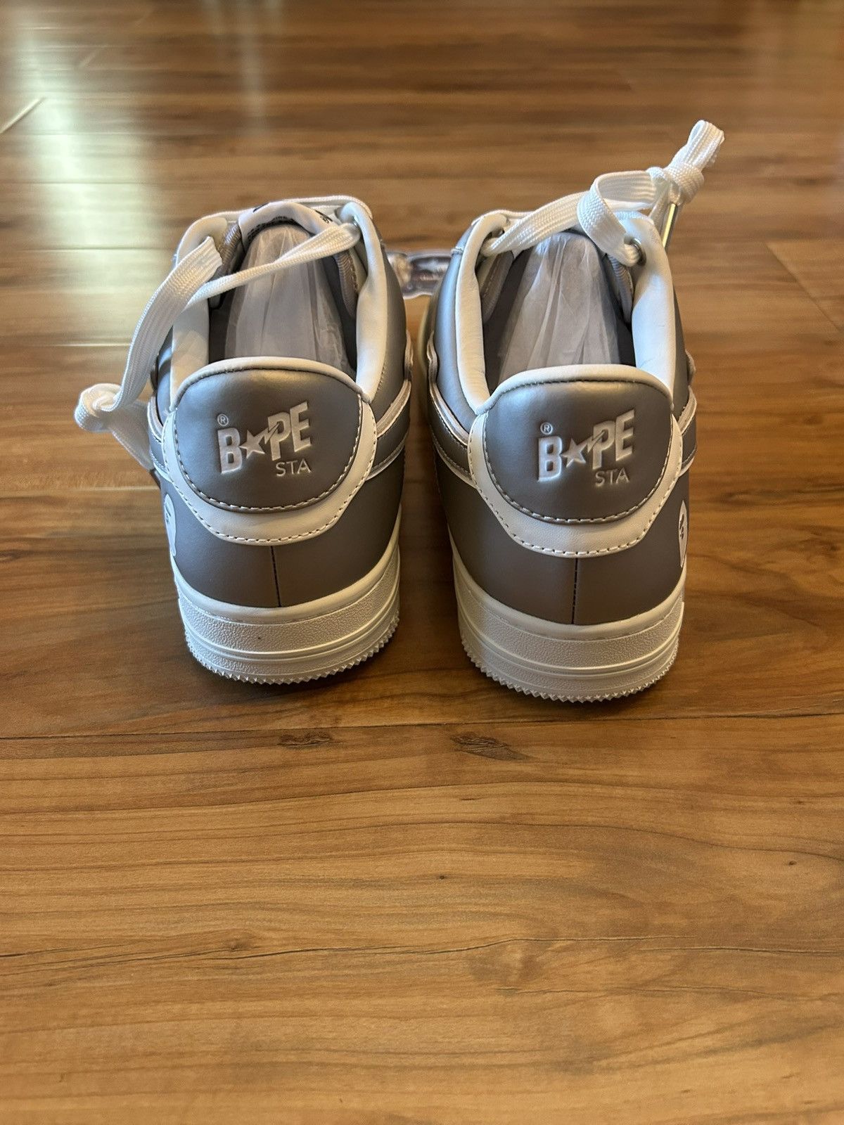 Bape NEW Bape Silver And White Bapestas Size US 11 / EU 44 - 8 Thumbnail