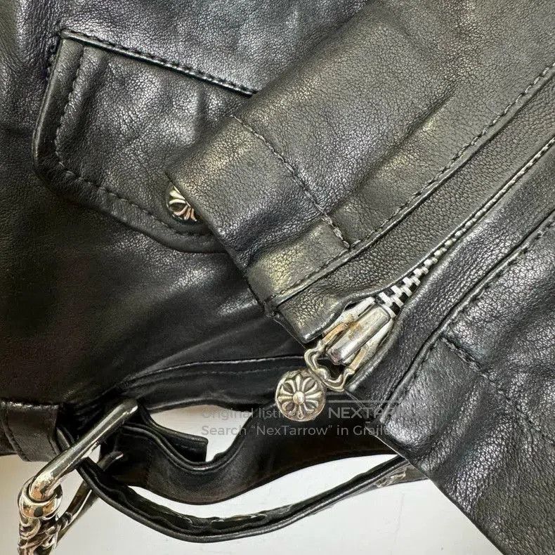 Chrome Hearts Chrome Hearts Black Leather Motorcycle Jacket. Size US S / EU 44-46 / 1 - 6 Thumbnail
