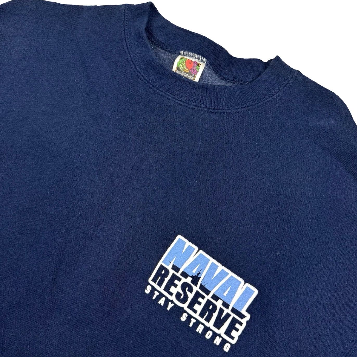 Fruit Of The Loom VTG Naval Reserve Stay Strong Men's L/S T-Shirt BLue • USA • Large Size US L / EU 52-54 / 3 - 2 Thumbnail