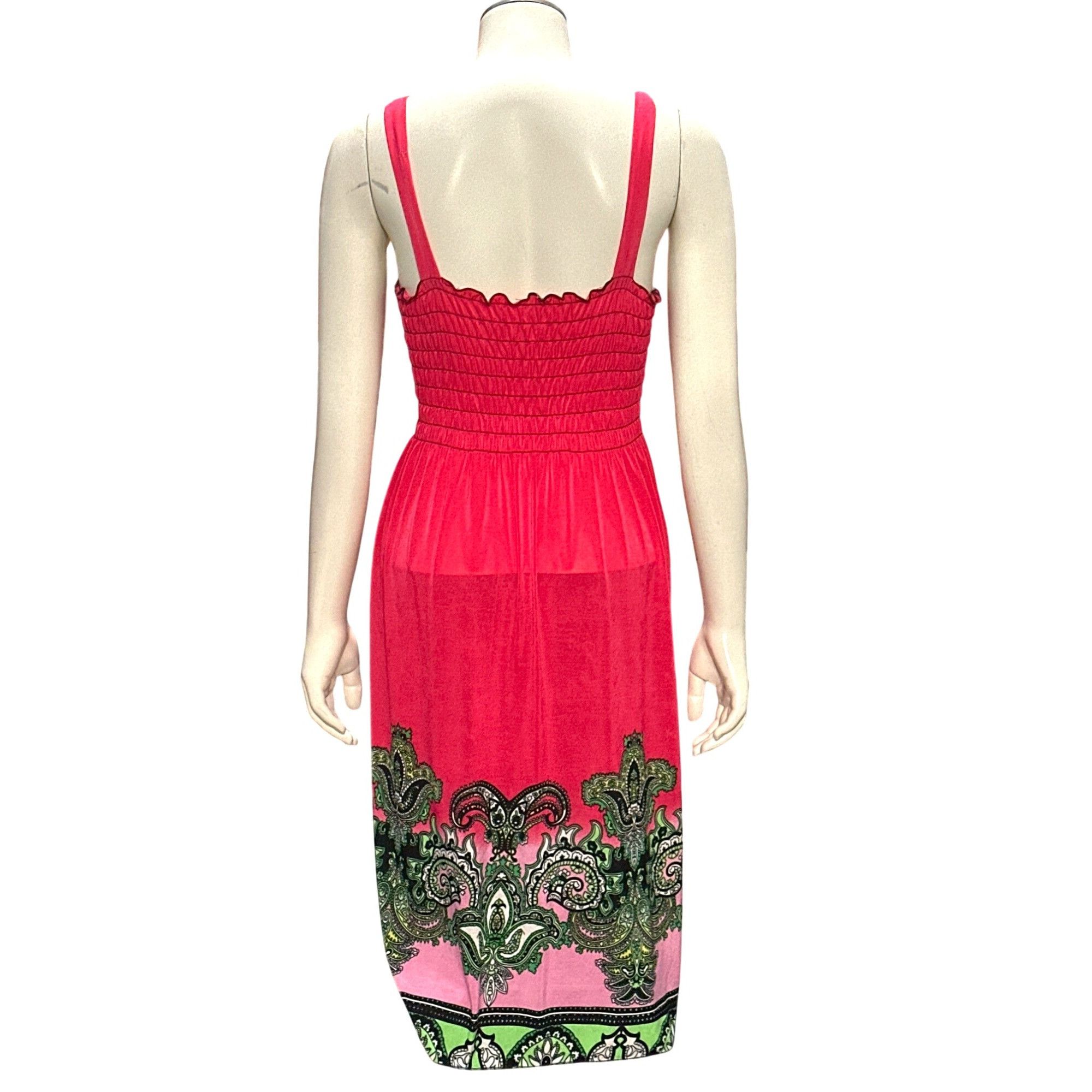 Other Ace Fashion Boho Paisley Bright Pink Print Sundress Sleevele Size XXL / US 16-18 / IT 52-54 - 5 Thumbnail