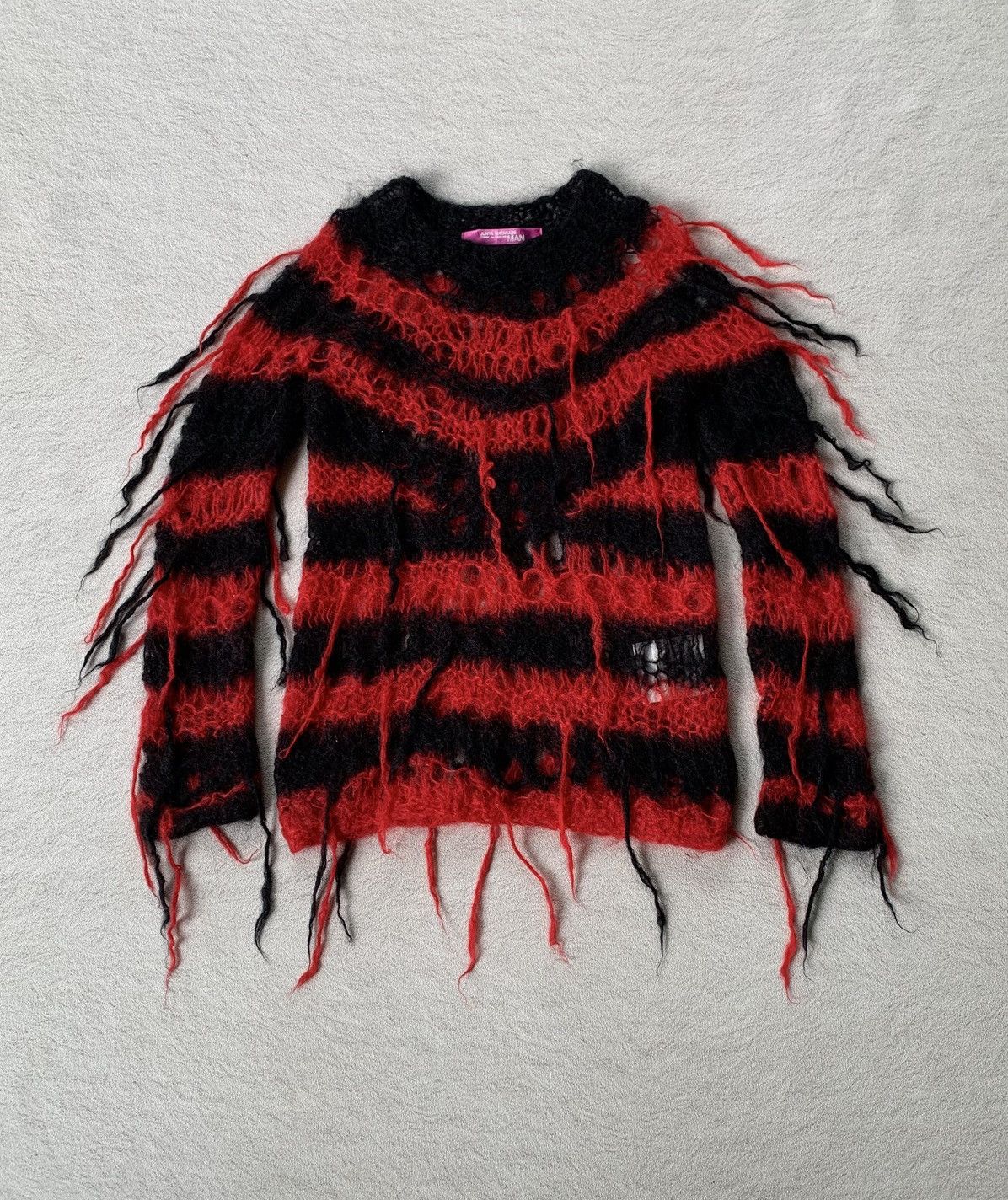 Junya Watanabe AW05 Junya Watanabe Mohair Loose Gauge Stripe Fringe Knit Size US M / EU 48-50 / 2 - 1 Thumbnail