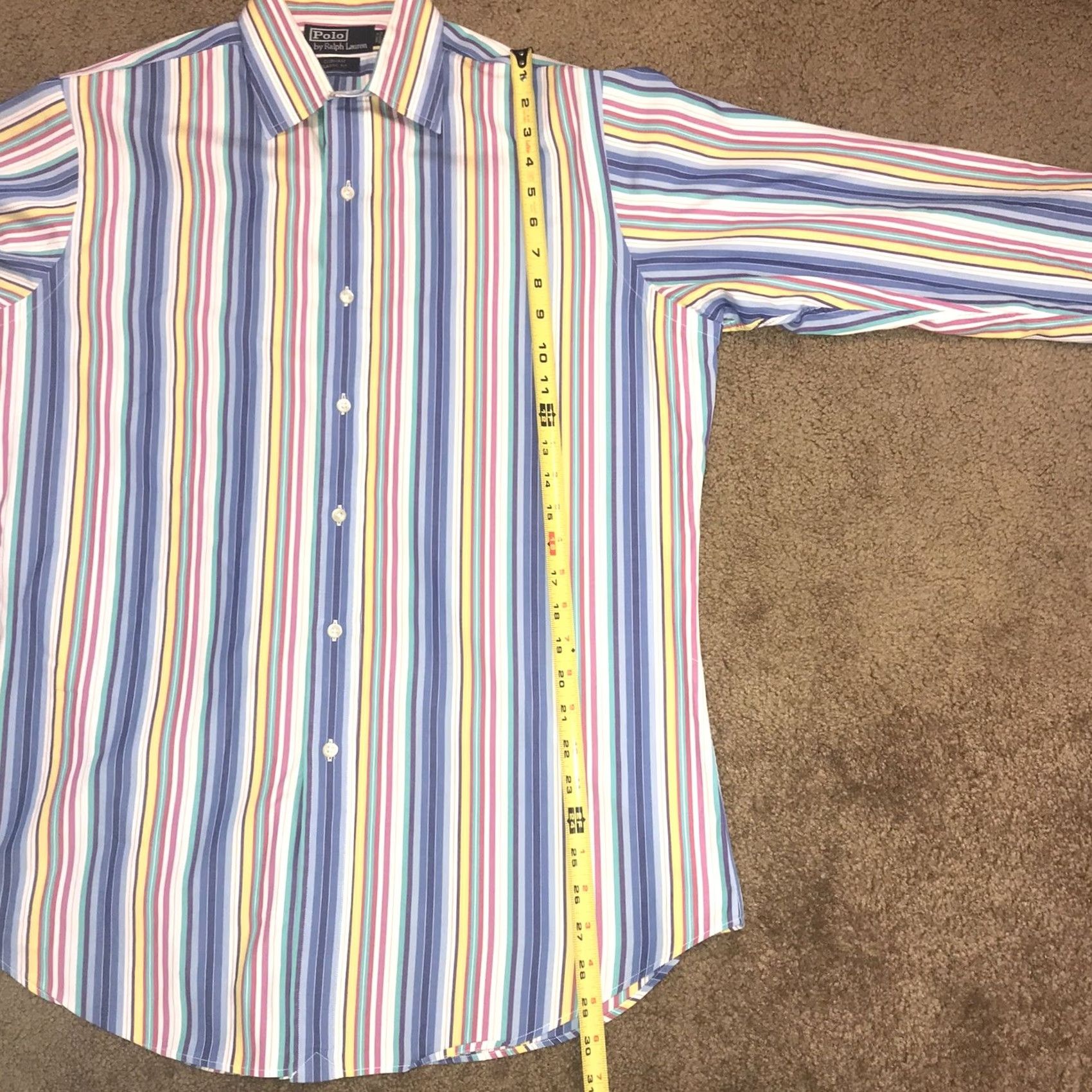 Ralph Lauren Polo Ralph Lauren Multi Color Striped Curham Classic Fit Button Up Shirt M Mens Casual Business Formal Size US M / EU 48-50 / 2 - 6 Thumbnail