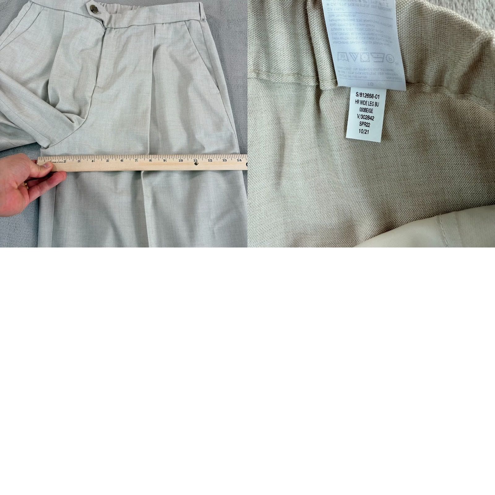 Banana Republic Banana Republic Wide Leg Pants Women 10 Beige Pleated 20" Inseam NWOT Valley Casual Workwear Pants Womens Size 32" / US 10 / IT 46 - 8 Thumbnail