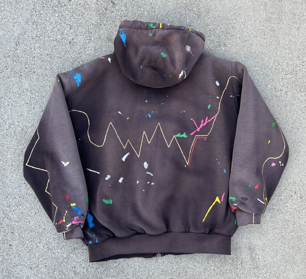 Carhartt Custom Carhartt Thermal Zip Up Hoodie Sun Fade Distressed Size US L / EU 52-54 / 3 - 2 Thumbnail