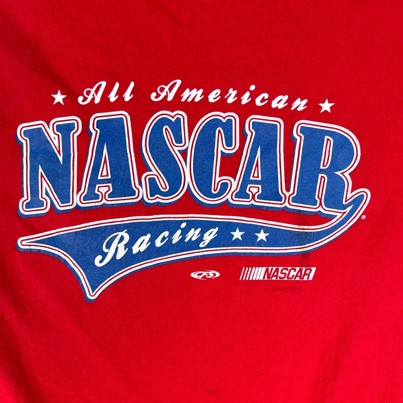 NASCAR VINTAGE NASCAR All American Racing T Shirt Mens Size L Red Checkered Flag Tag VTG Size US L / EU 52-54 / 3 - 2 Thumbnail