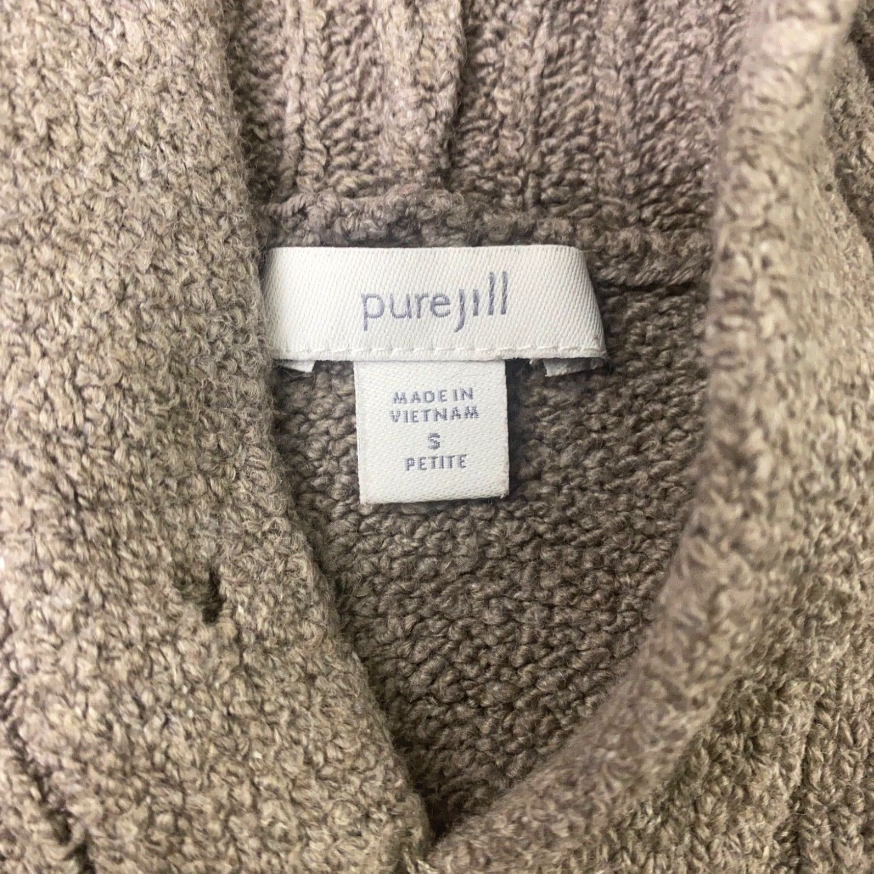 Vintage VINTAGE Pure Jill Womens Hoodie Small Petite Brown Pullover Hoodie PS Petite Brown Pullover Womens, Brown, Long Sleeve, Knit Hoodie, 90s/2000s Theme Size S / US 4 / IT 40 - 4 Thumbnail