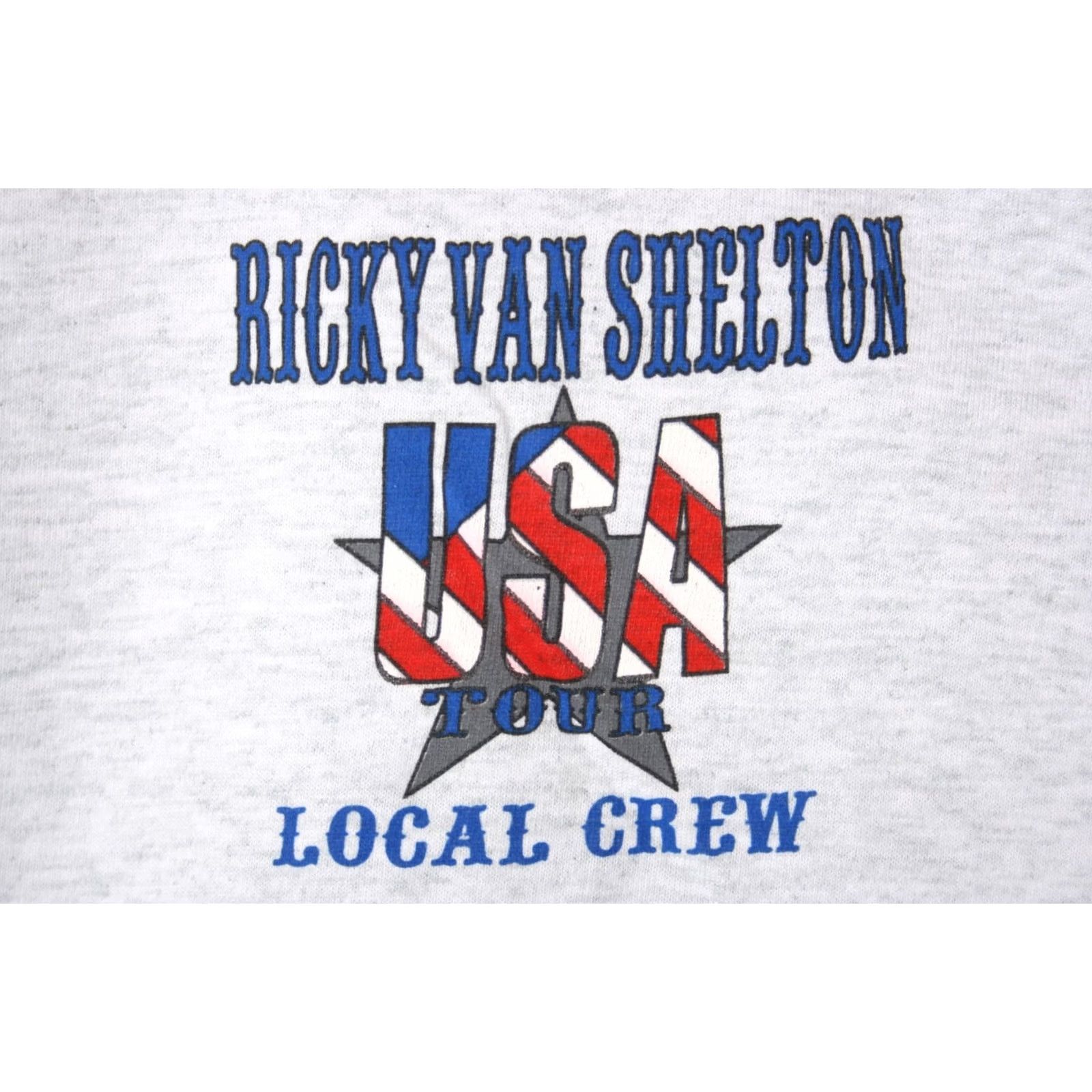 Fruit Of The Loom VINTAGE Fruit of the Loom T-Shirt Crew Neck Short Sleeve XL Gray Ricky Van Shelton USA Tour Local Crew Sz. XL Mens Shirt Size US XL / EU 56 / 4 - 3 Thumbnail
