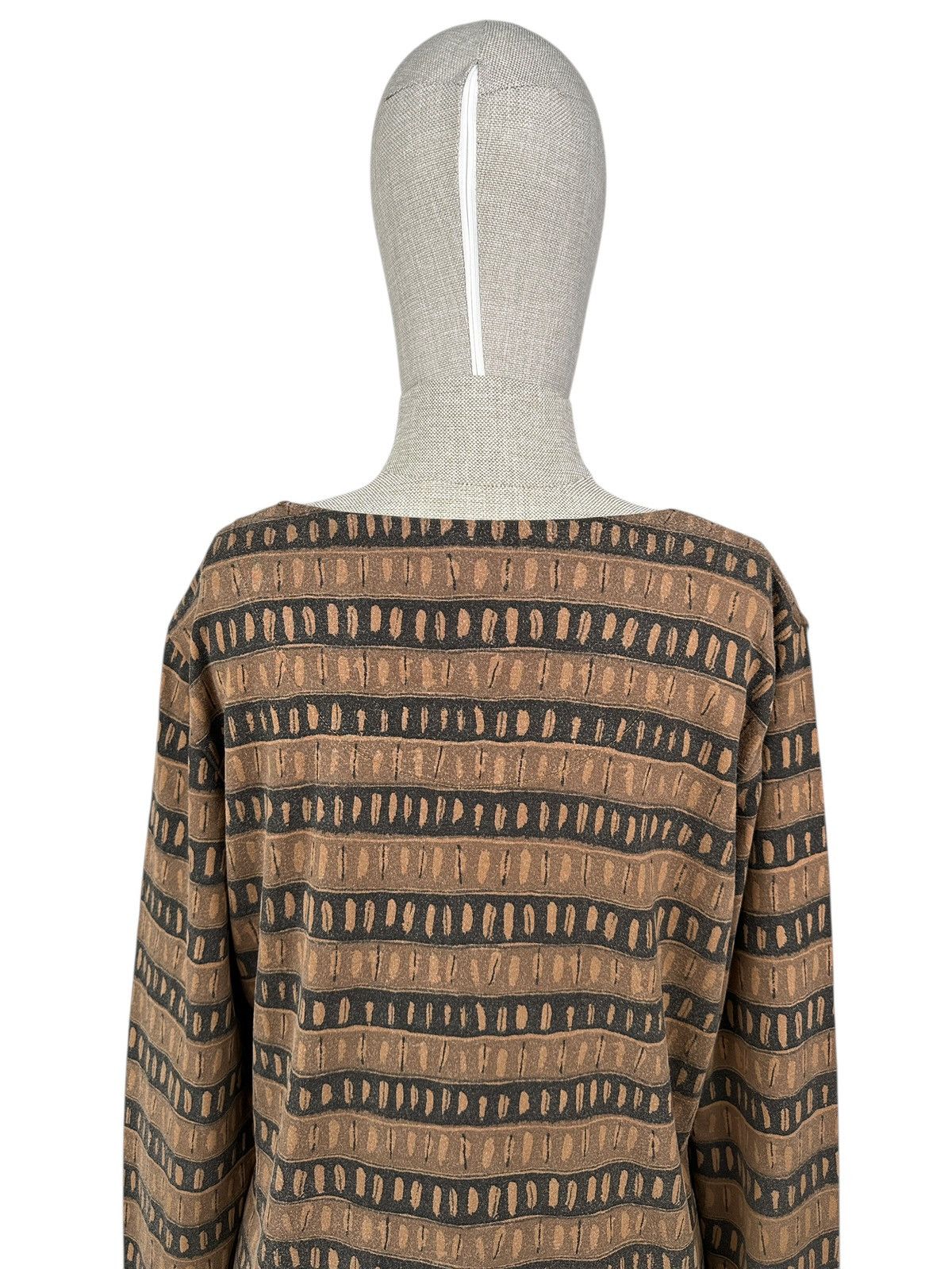 Gudrun Sjoden GUDRUN SJODEN Brown Striped Long Sleeve Blouse Top Size XL Size XL / US 12-14 / IT 48-50 - 5 Thumbnail