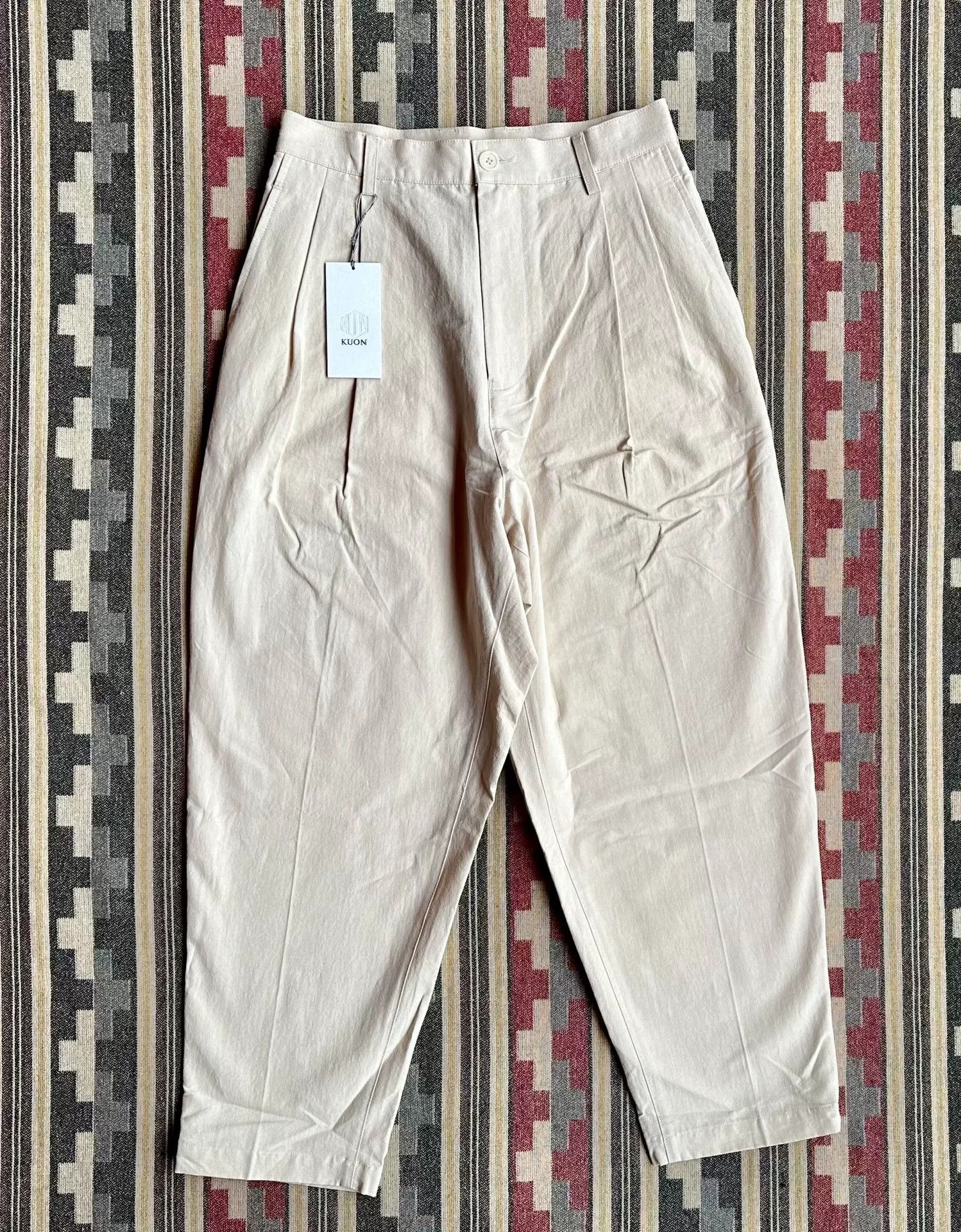KUON KUON Tapered Washi Fiber Trousers Size US 26 / EU 42 - 1 Thumbnail