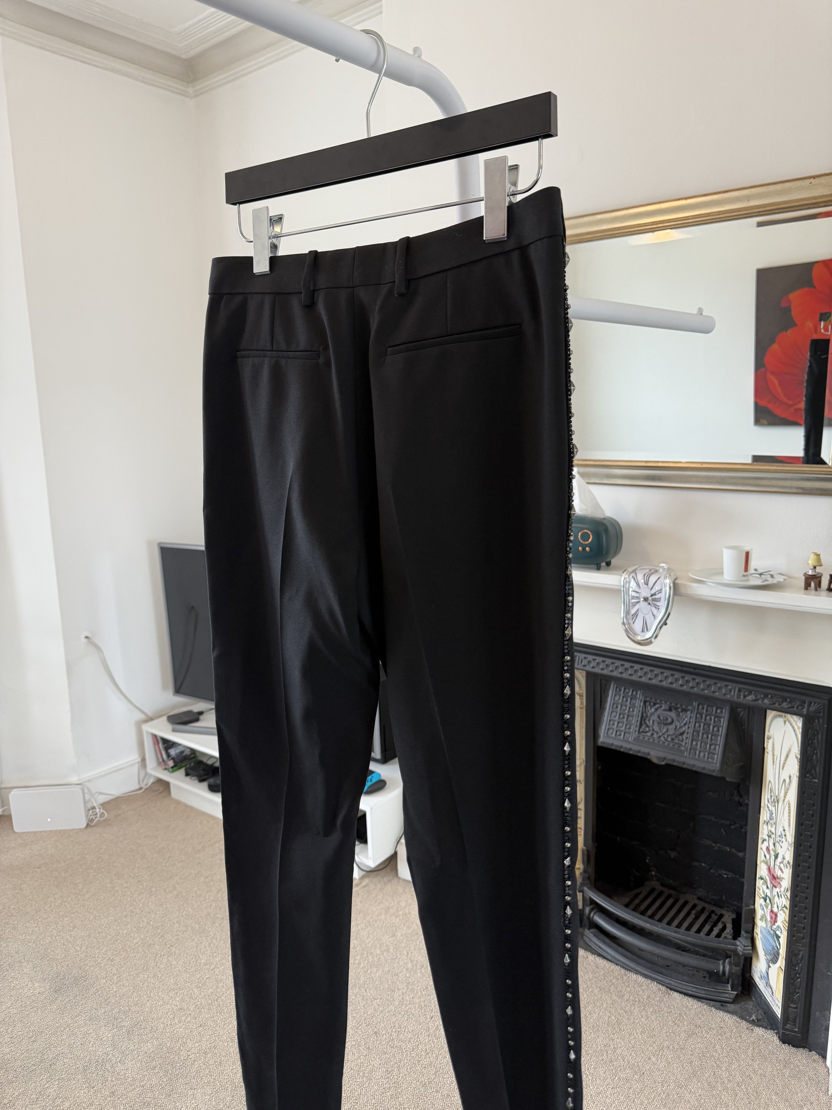 Saint Laurent Paris Saint Laurent Wool Canvas Tuxedo Pants with Studs Size US 30 / EU 46 - 2 Thumbnail
