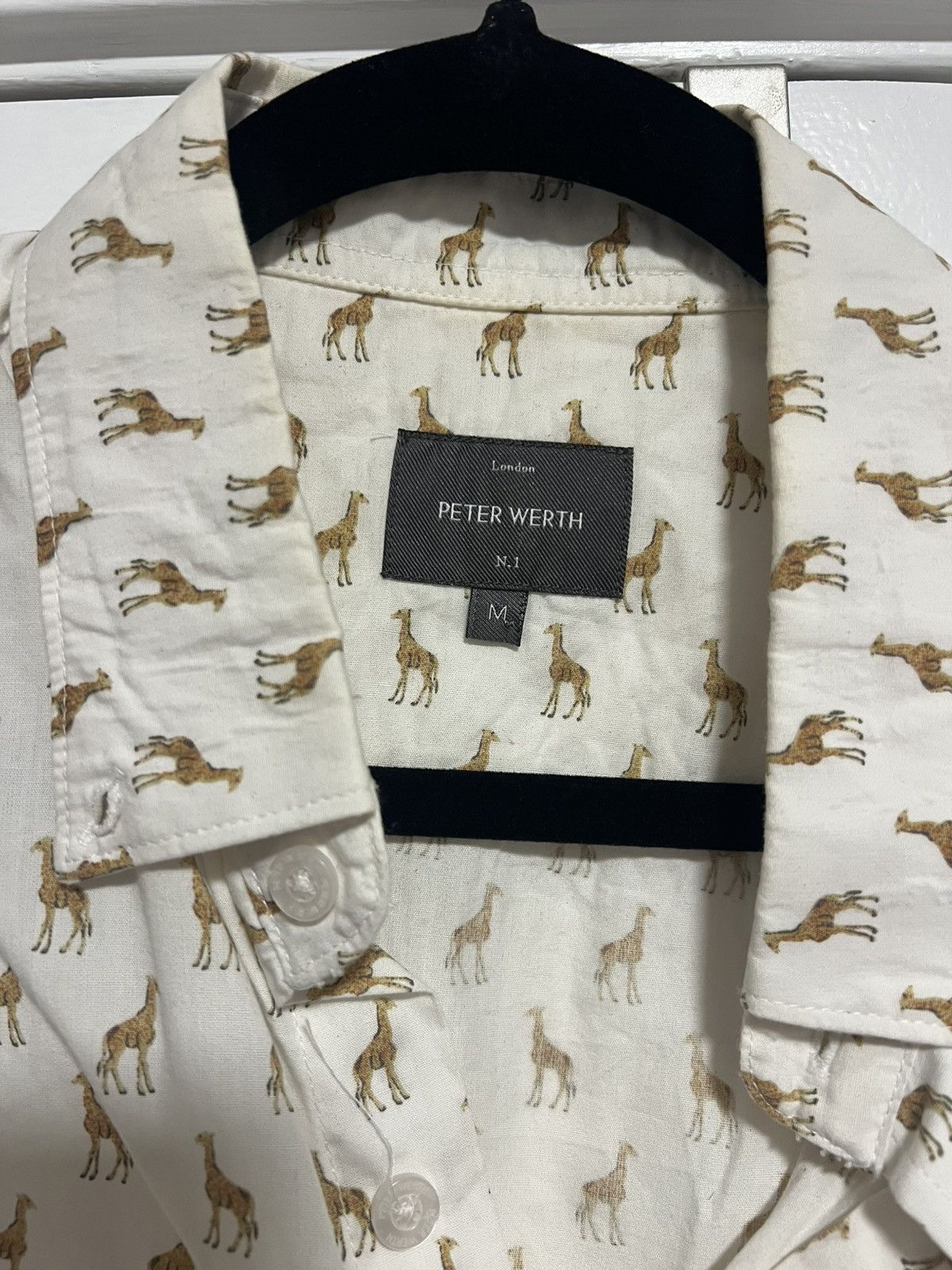 Peter Werth Giraffe print short sleeve shirt Size US M / EU 48-50 / 2 - 2 Thumbnail