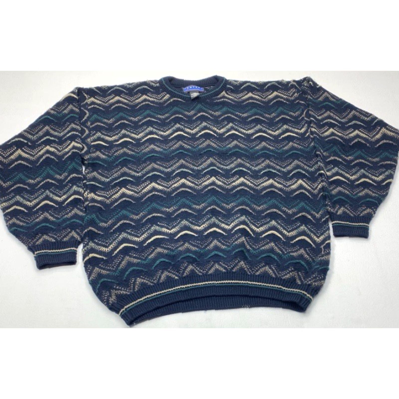 Jantzen VINTAGE Jantzen Pullover Geometric Sweater Mens Large Long Sleeve Size US L / EU 52-54 / 3 - 2 Thumbnail