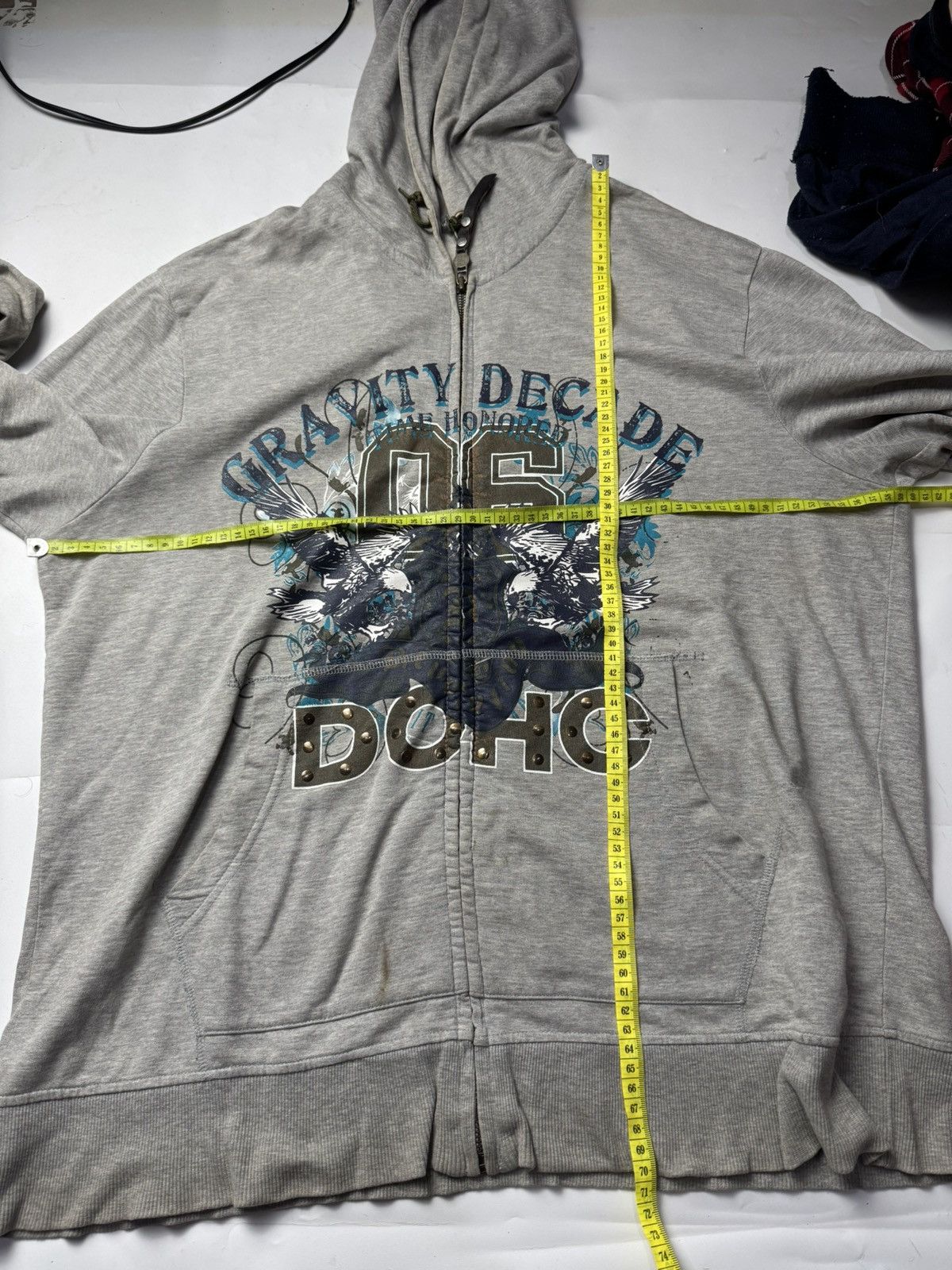If Six Was Nine × Japanese Brand × Le Grande Bleu (L.G.B.) Japanese Trashed Hoodie Doch Poem Size US XL / EU 56 / 4 - 8 Thumbnail