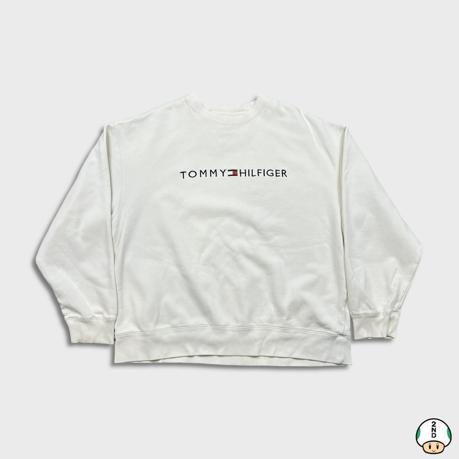 Tommy Hilfiger Tommy Hilfiger Sweatshirt Large Tommy Flag Spellout Pullover Size US L / EU 52-54 / 3 - 1 Thumbnail